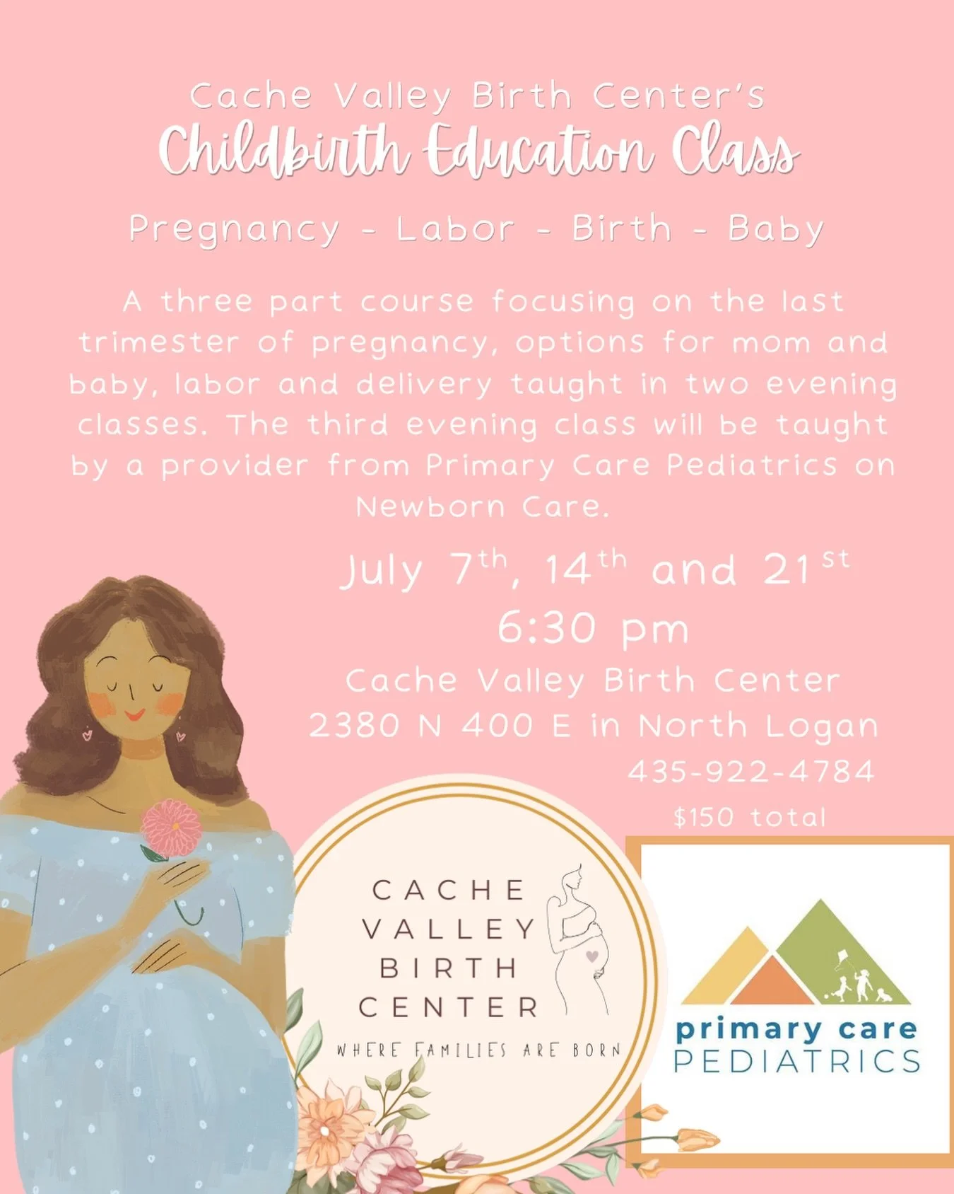 Preparing for birth doesn&rsquo;t have to feel overwhelming. 🤍

Join us at Cache Valley Birth Center for our three-part Childbirth Education Course on July 7th, July 14th, and July 21st at 6:30 PM.

Together we&rsquo;ll cover pregnancy, labor, deliv