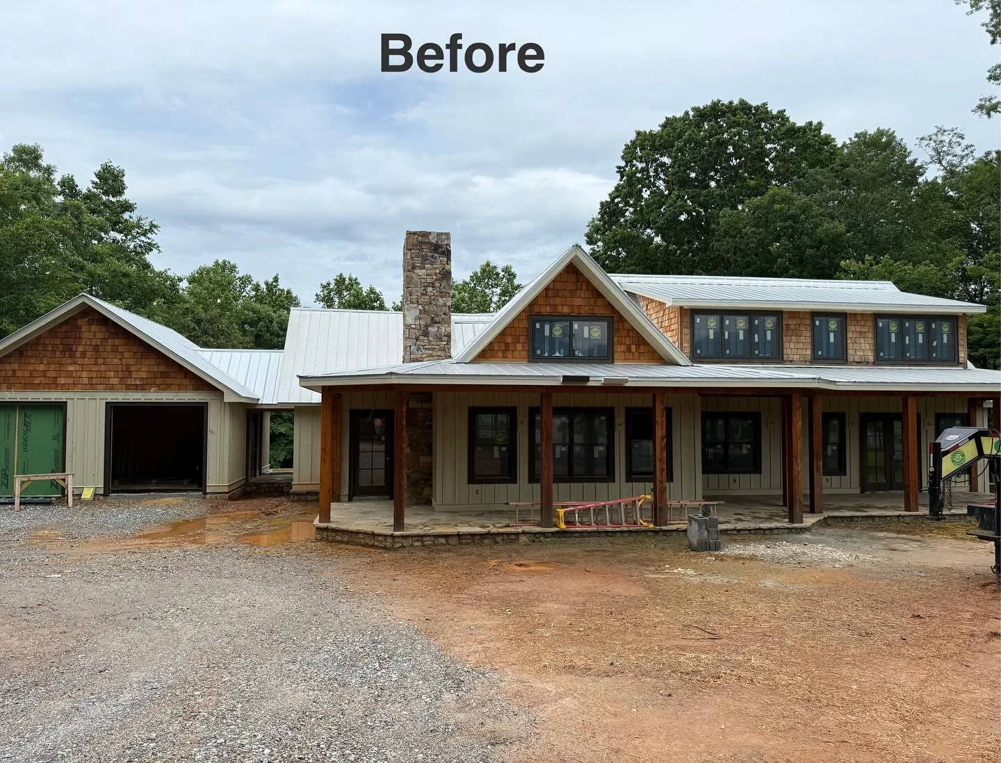 Huge LANDSCAPE transformation￼😱 Check out these Before &amp; After pics! Our client really wanted natural, low maintenance plants for her mountain home, and since fall is the VERY best time for grass to grow, we got started. Thank you @michelebroadw