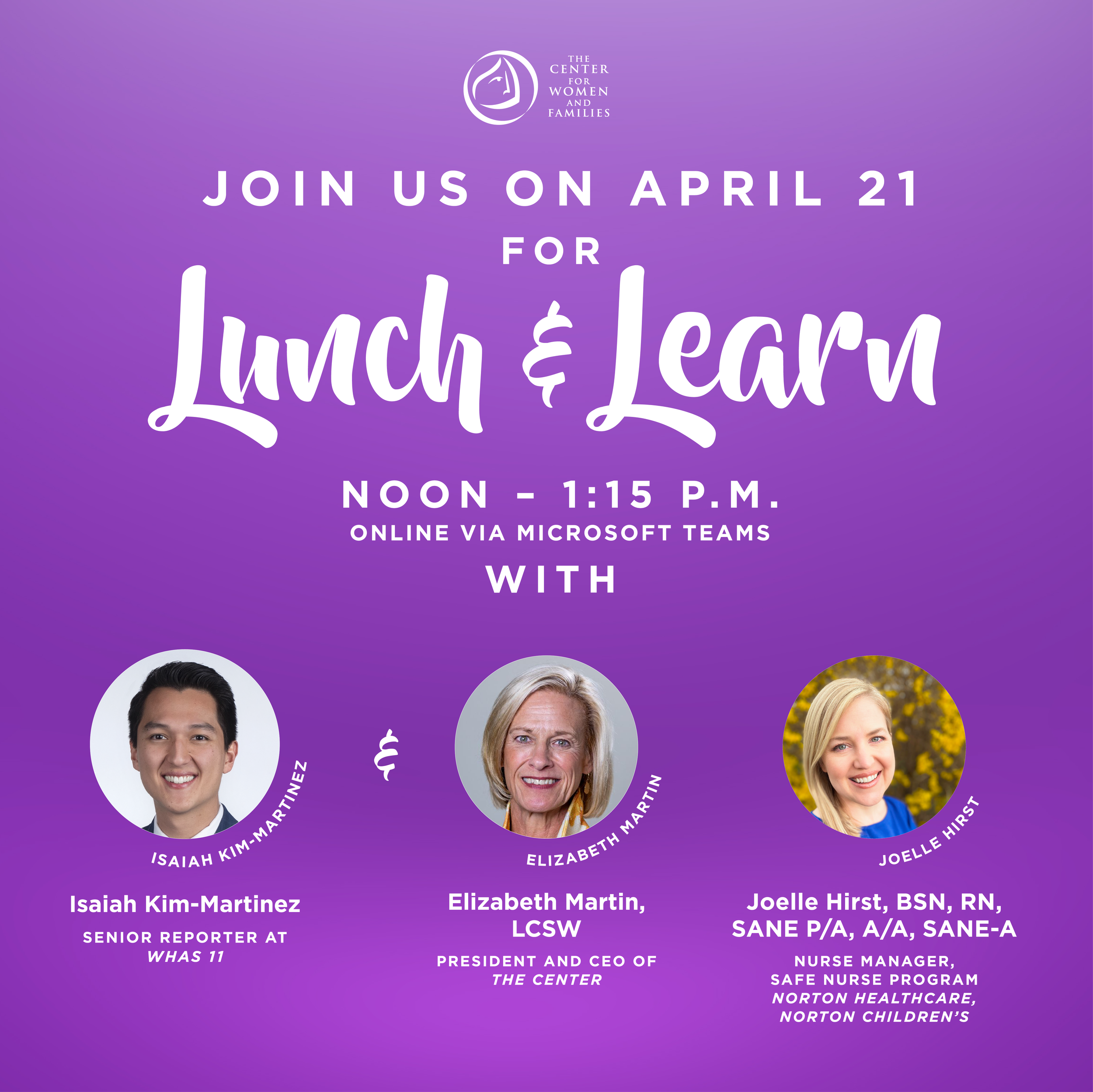 Lunch & Learn — Center For Women & Families