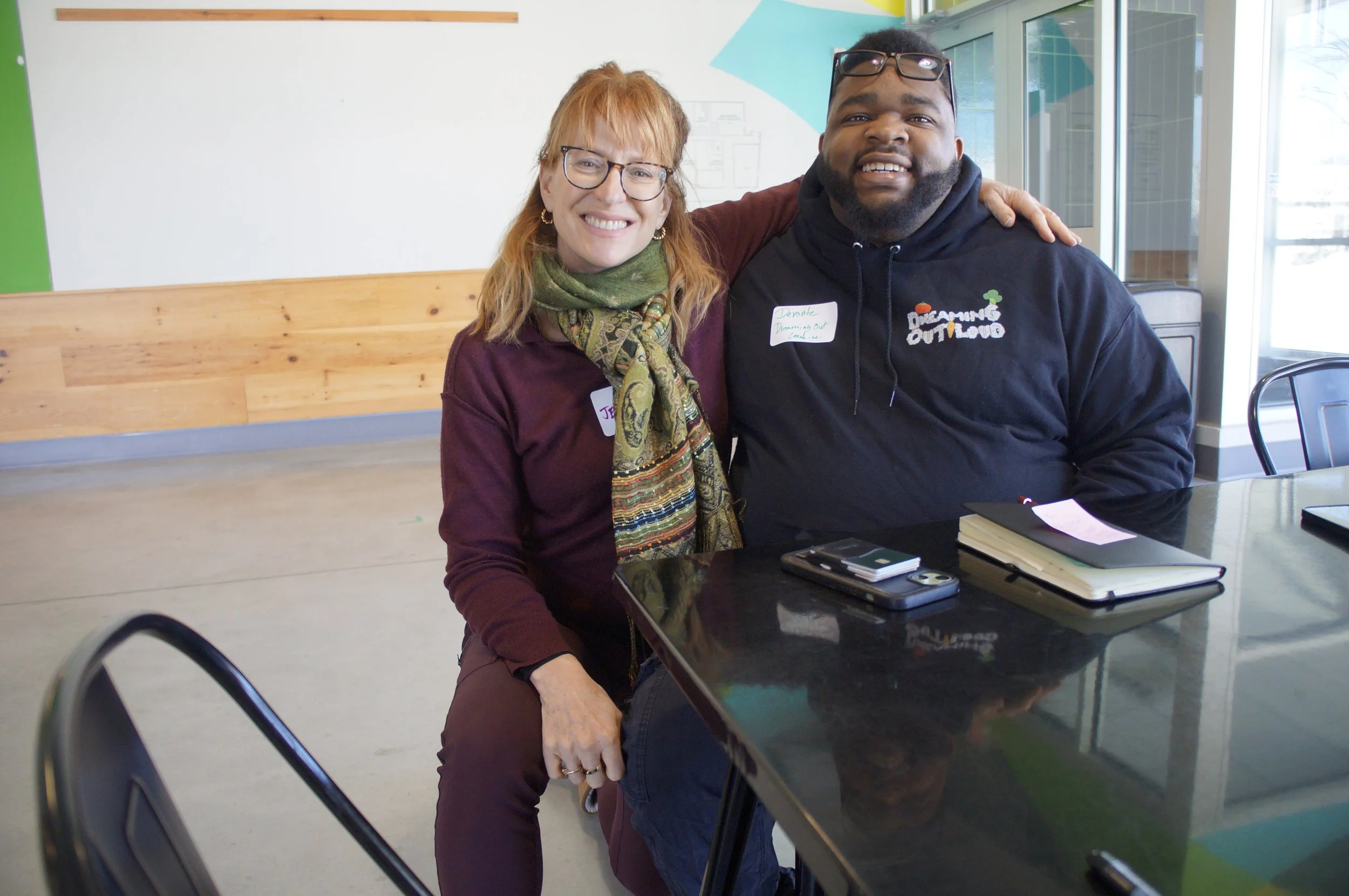 Jennifer Curtis (First Hand Foods) and Devonte Howard (Dreaming Out Loud) at the 2026 EFC Convening.
