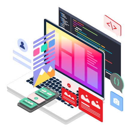 simple website creation graphic
