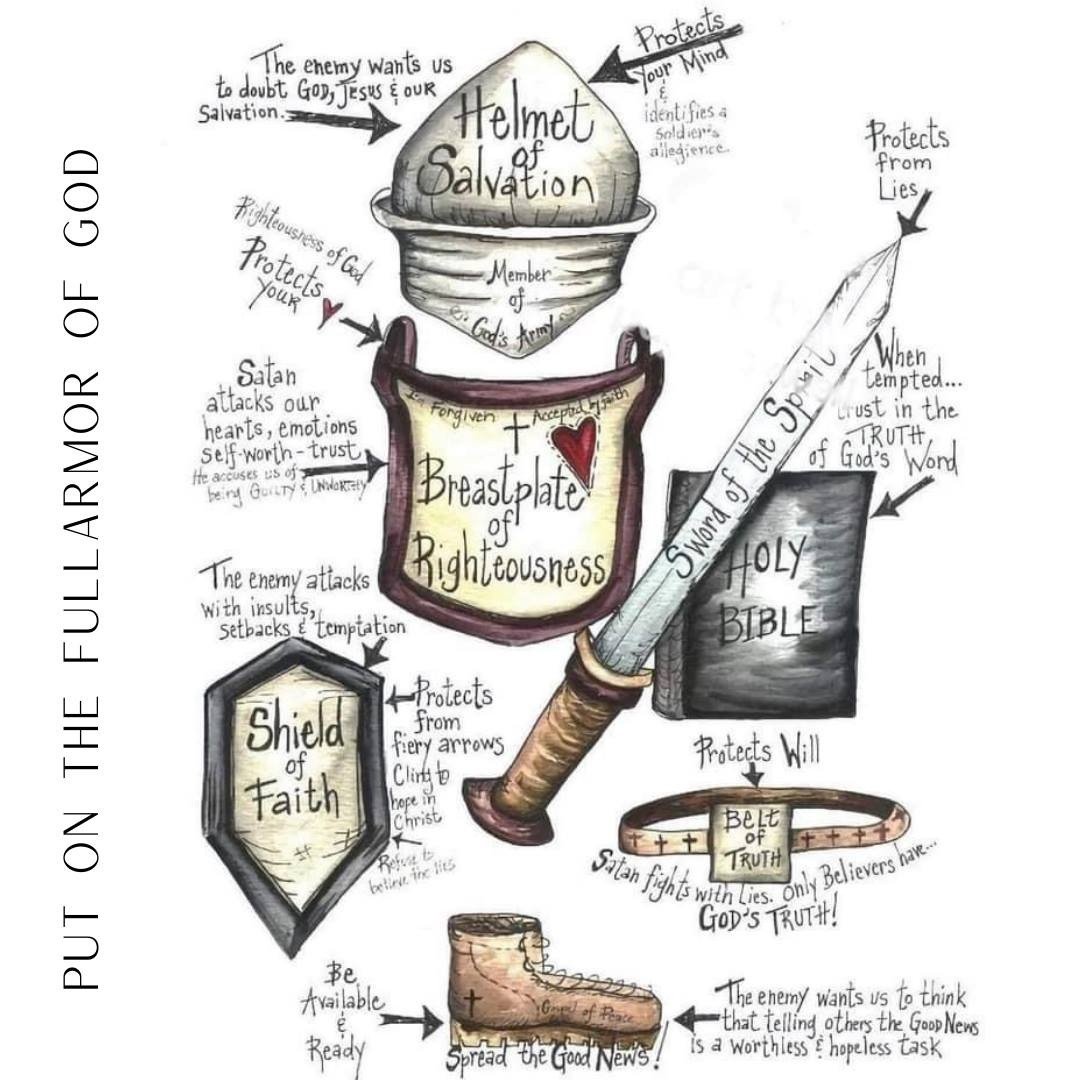 We need to be ready. Be strong. Be armed. Now is not the time to be silent or complacent. God has given us all we need to fight for His victory!

The Whole Armor of God

10 A final word: Be strong in the Lord and in his mighty power. 11 Put on all of