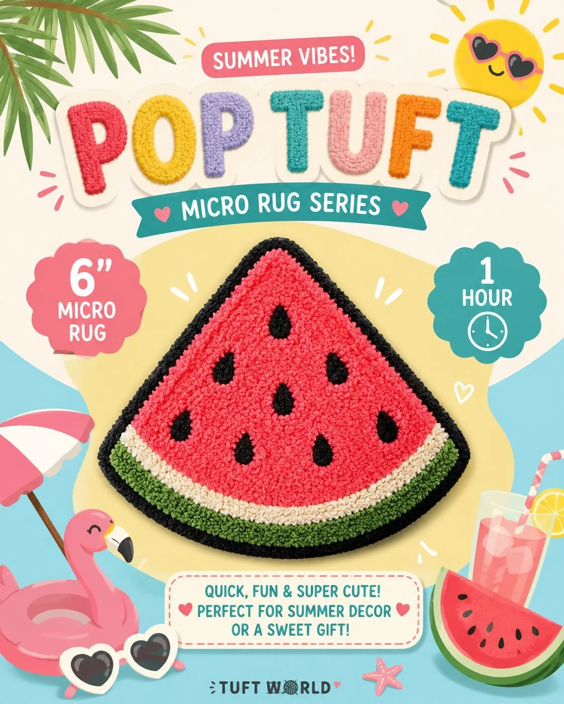 POP TUFT new design!! 🍉😋

#rugtufting #funcraft