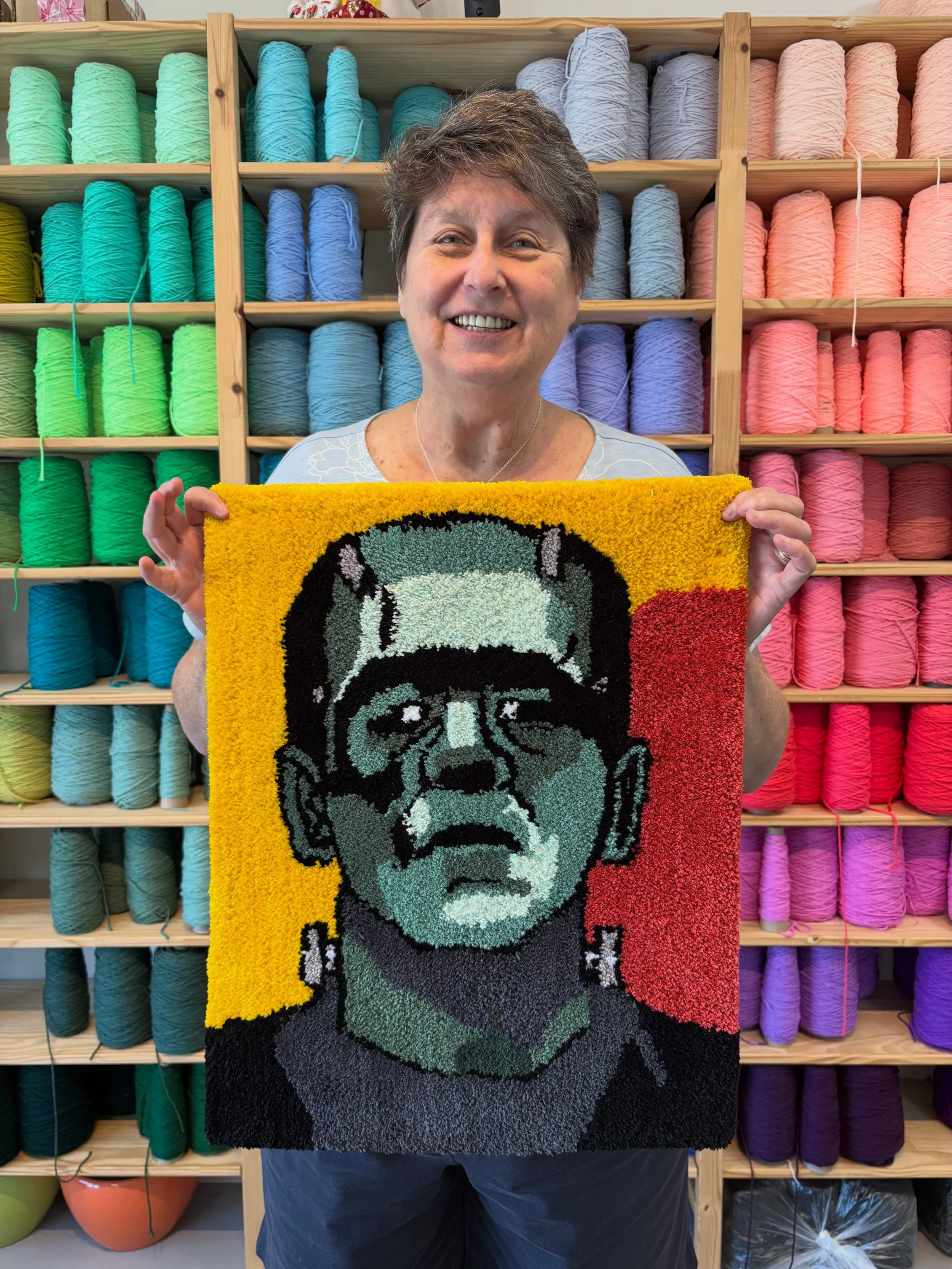 Rug of the month 🧟&zwj;♂️ 

#rugtufting #frankenstein #halloweenart #funcraft #funthingstodo