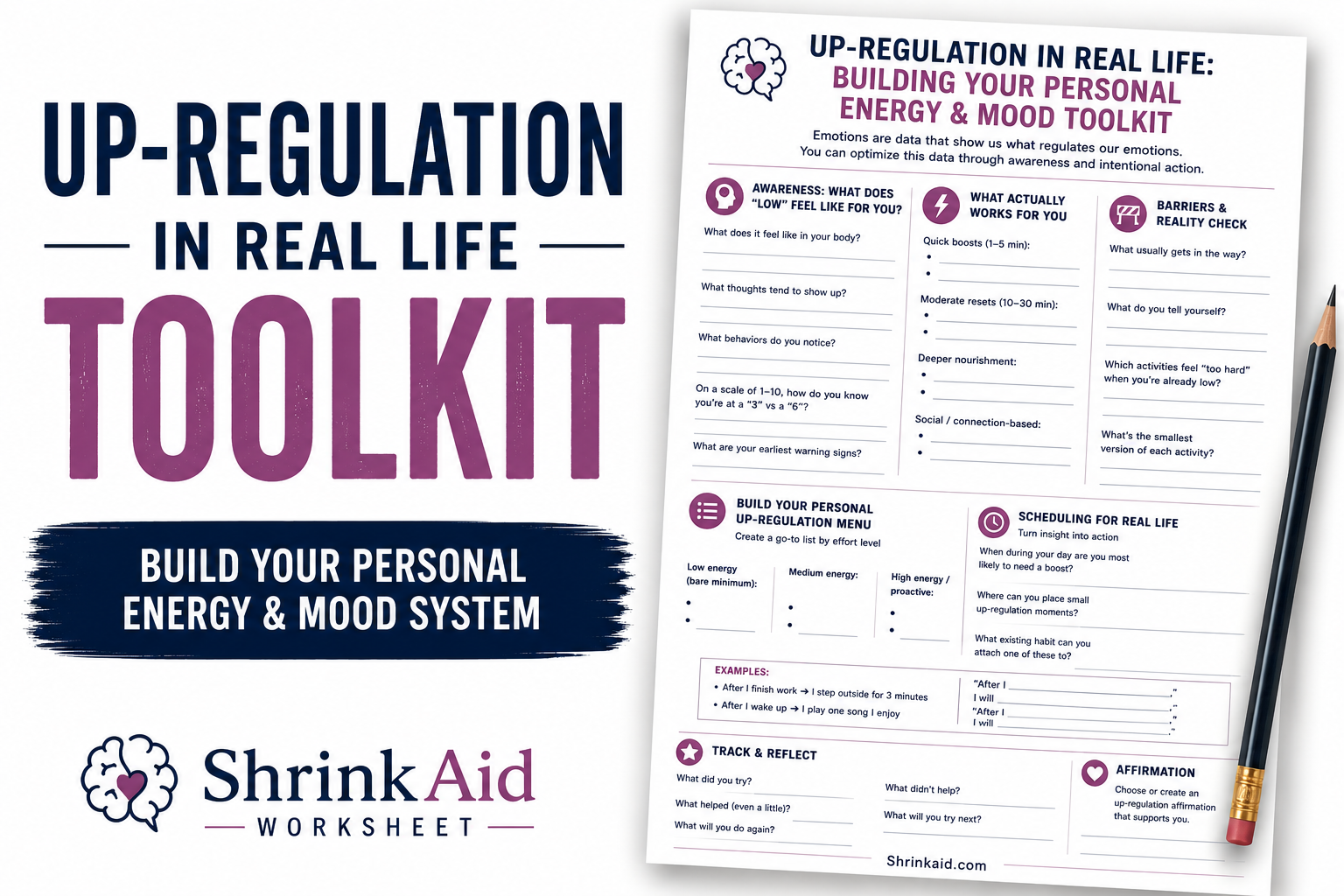 Up-Regulation Worksheet: Build Your Personal Energy and Mood Toolkit