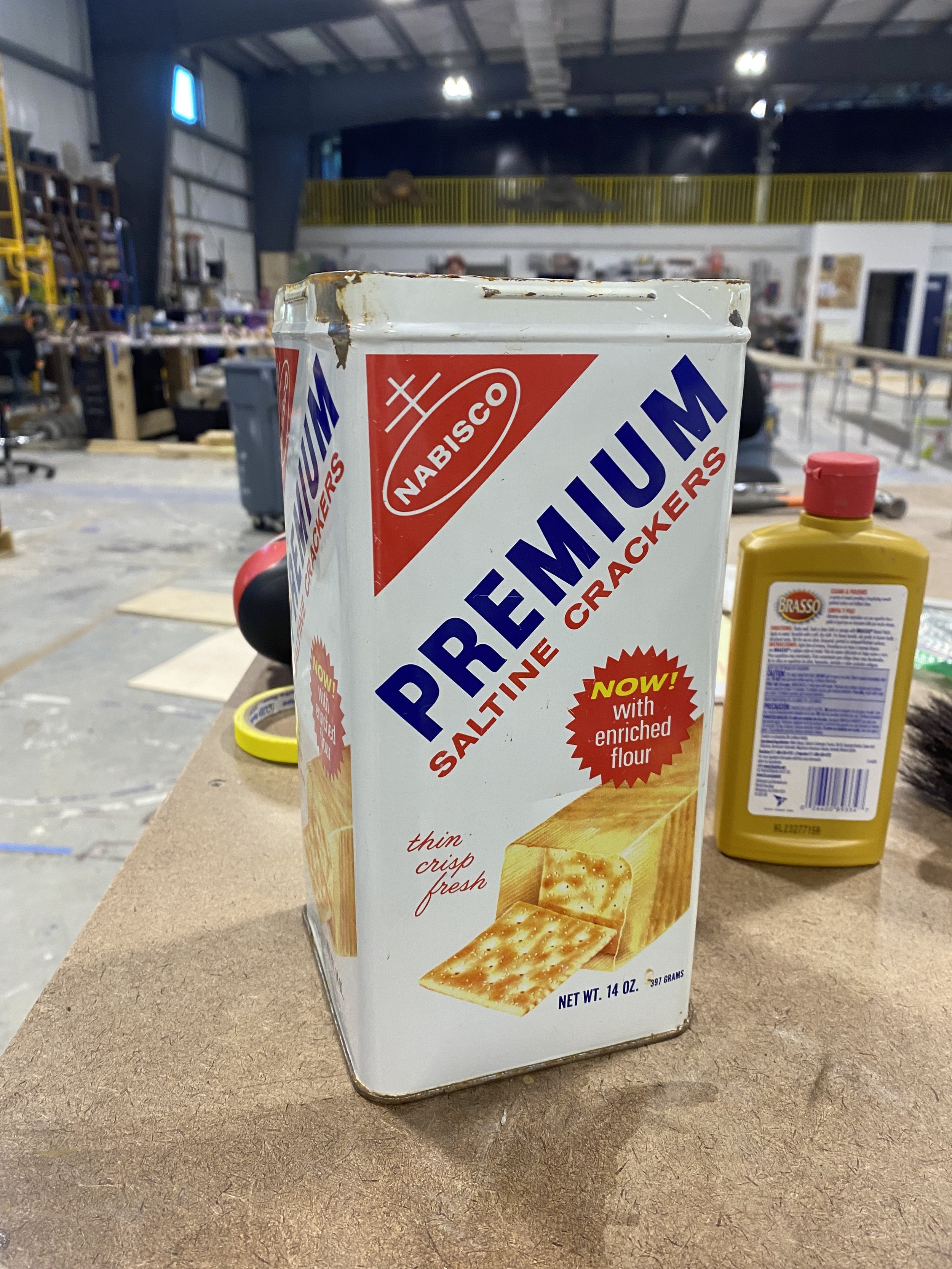 I made sure to sand all if the chipping paint and rust spots as this would be a prop used by actors every night that also contained consumables