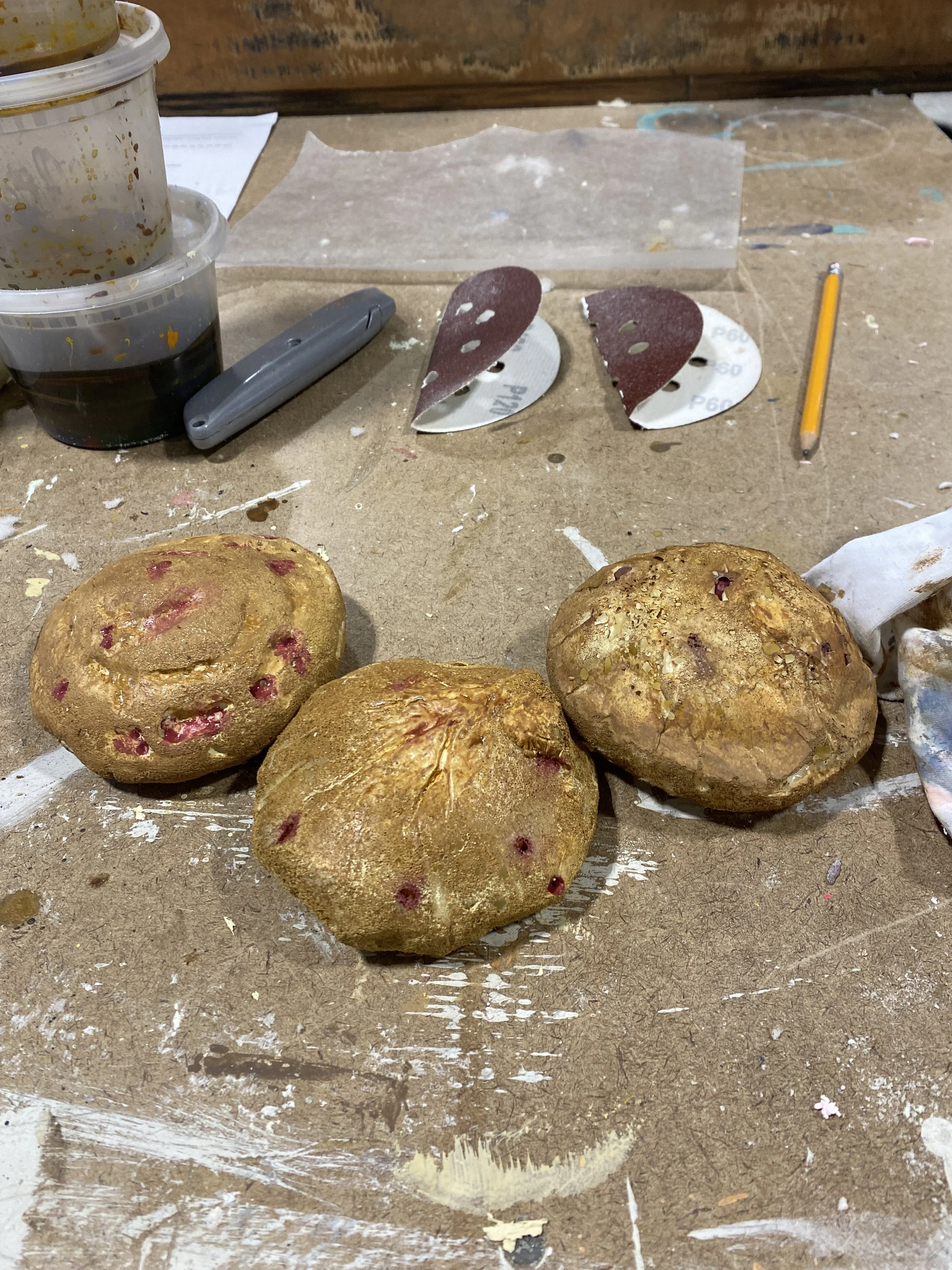 A picture of my first few iterations of the styrofoam mold