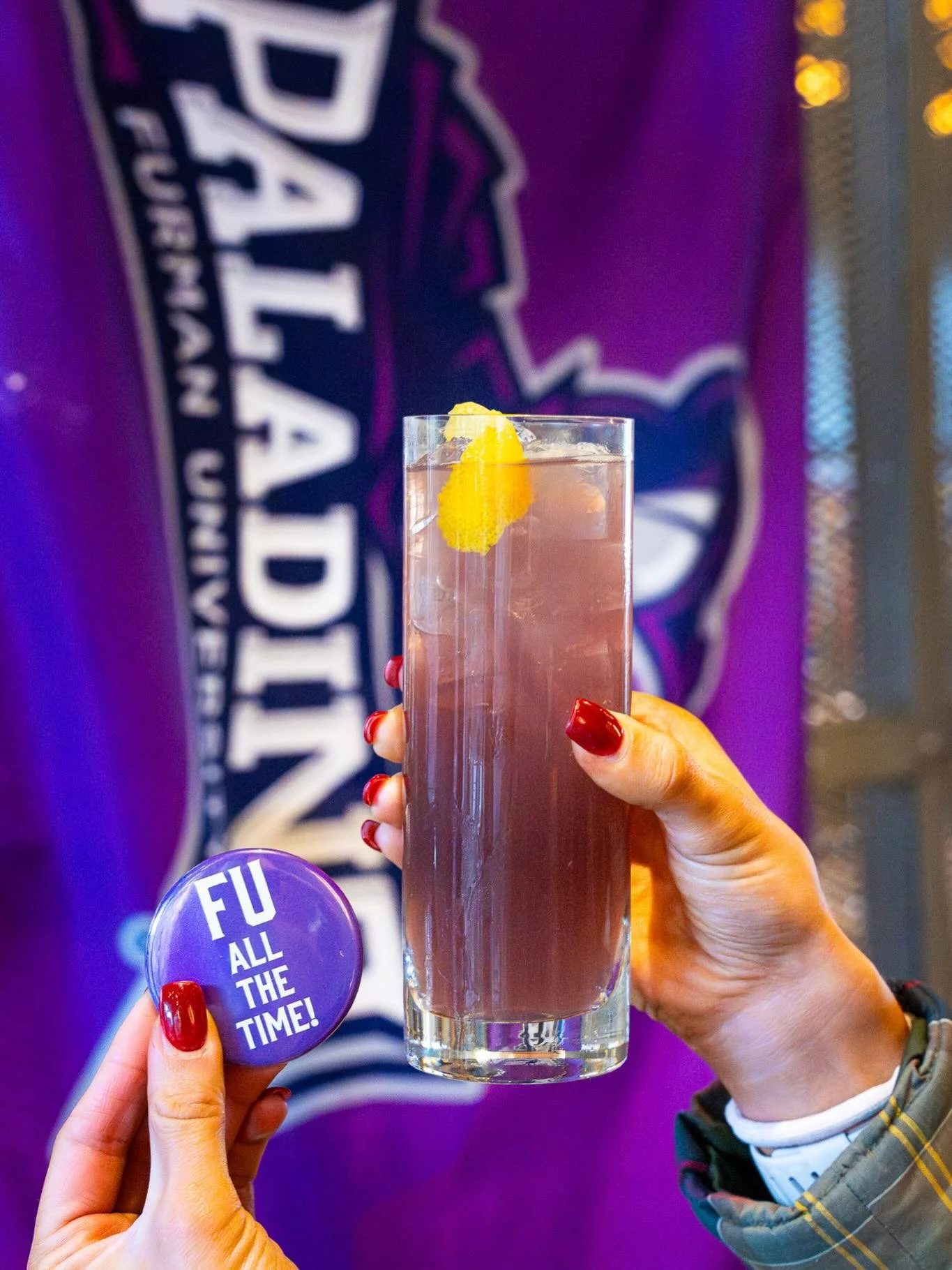 CALLING DINS NATION! 💜⚽️ Tonight&rsquo;s the night, the @furmansoccer Elite 8 NCAA Quarterfinal Match is HERE! Bring the energy, bring the noise, &amp; grab our special Royal Paladin cocktail to rep the Paladins!