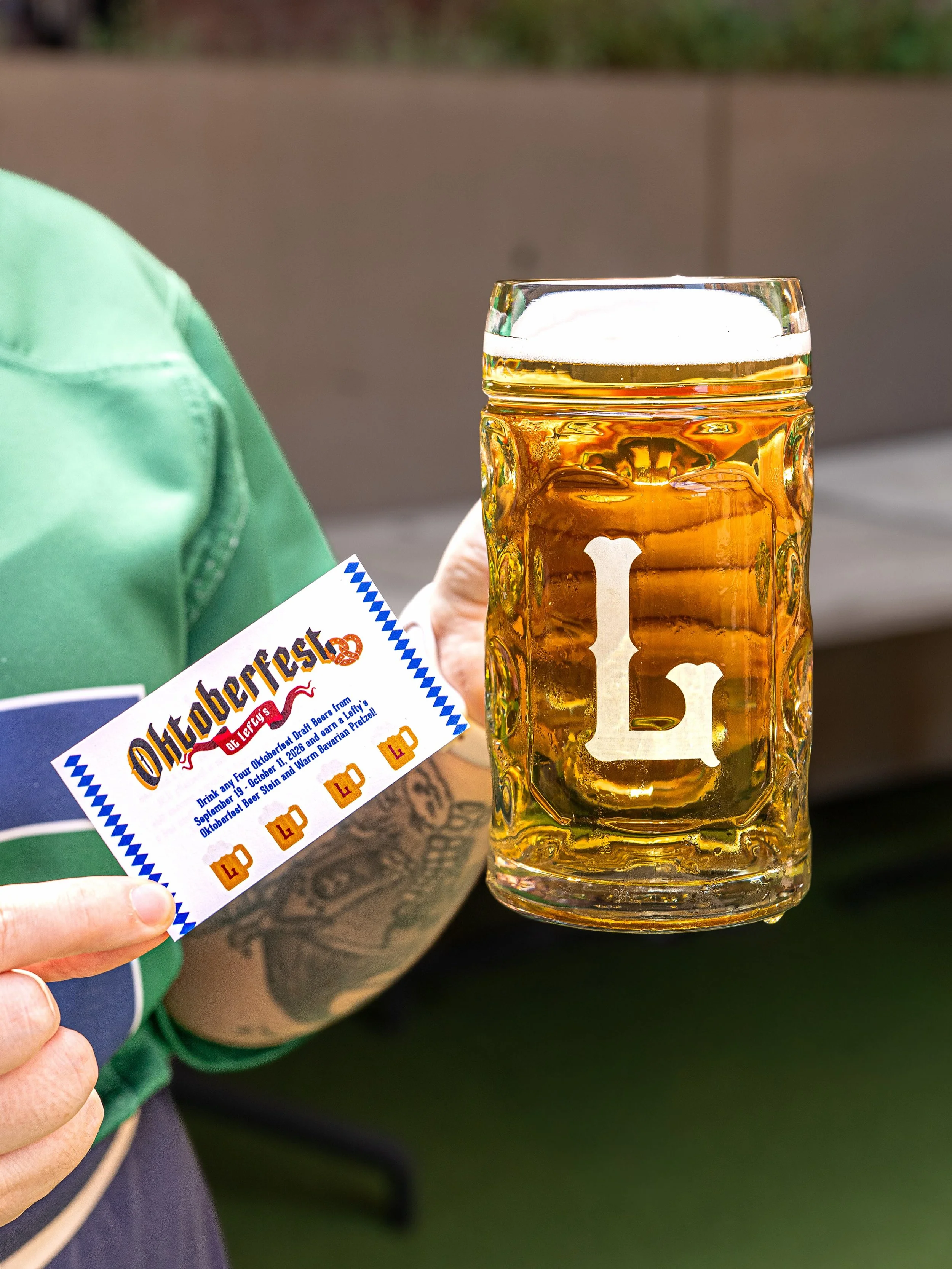 There&rsquo;s still time to fill your Oktoberfest punch card! 🍻 Order any four featured Oktoberfest drafts, earn a stamp, and complete all four to get a Lefty&rsquo;s beer stein and Bavarian pretzel! 🥨 Available through October 11th!