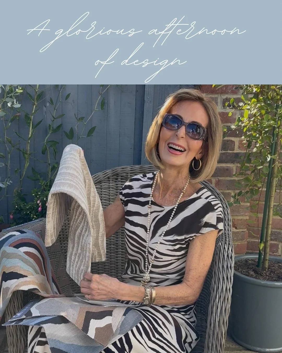 Fabulous Fabrics and Designs @schumacher_uk 
 
A stunningly beautiful day and an opportunity to review the collections draped over the flowers and trees, the perfect backdrop to allow them to pop!
 
I am loving the designs, textures and colours, I am