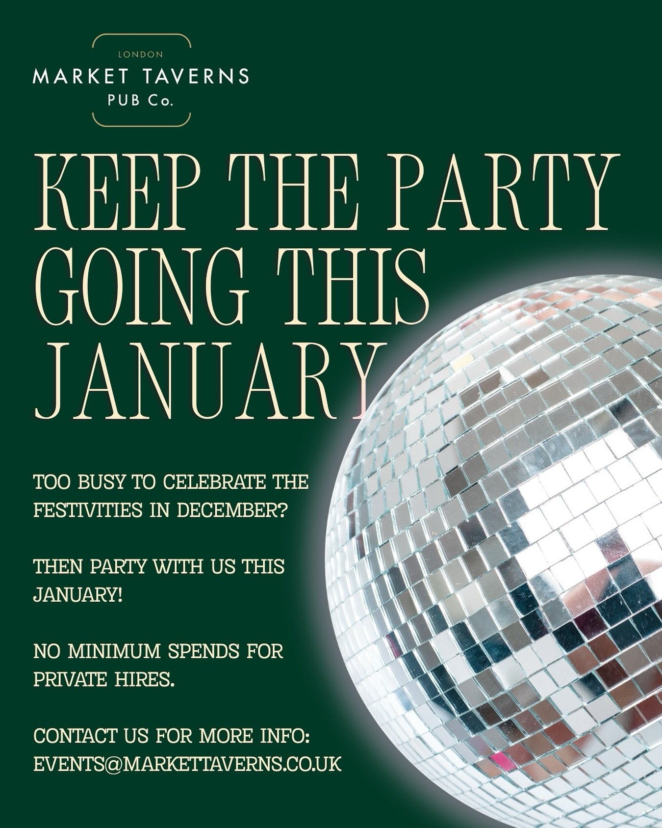 🎄 HOSPITALITY LEGENDS, JANUARY IS YOUR TIME TO PARTY! 🎄 

You&rsquo;ve poured the pints, shaken the cocktails, plated the feasts, and kept the good times rolling all December long. Now it&rsquo;s your turn! As your pubs, bars, restaurants, and club