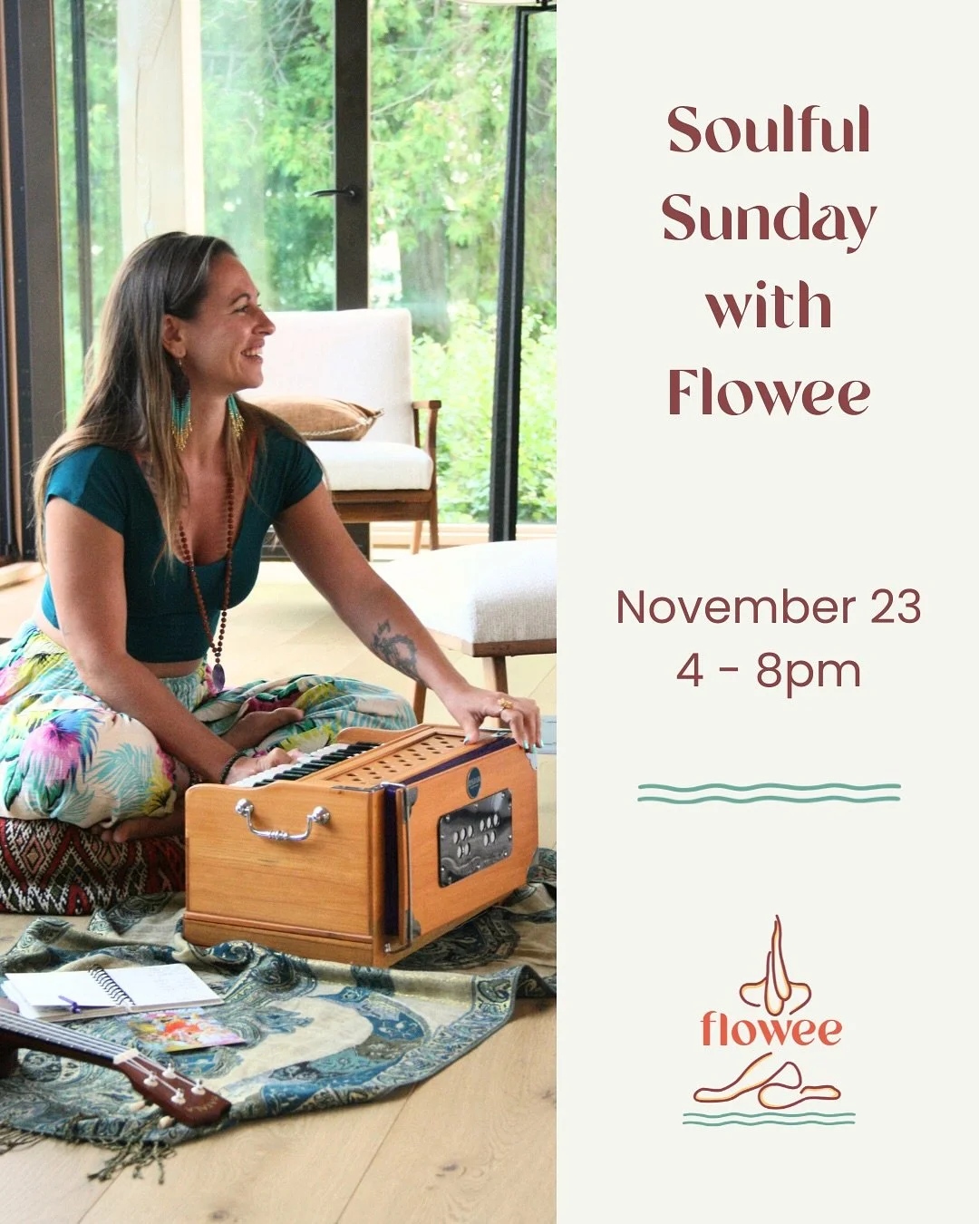 Something new is flowing in 💛

Soulful Sunday is my newest offering &mdash; a cozy evening to come home to yourself through voice, community, and the power of sound.

We&rsquo;ll gather for kirtan &mdash; simple, heart-led chanting &mdash; followed 