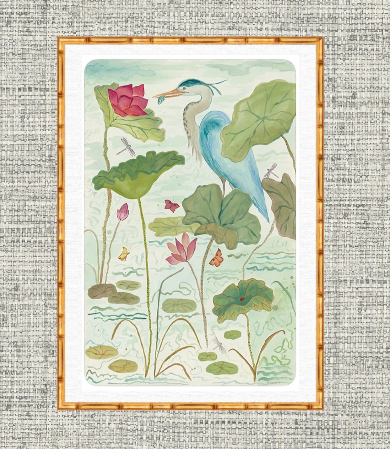 &lsquo;Blue Heron&rsquo; 2026.  I loved painting this Carolina Commission and am thrilled to offer fine art prints of this special piece! DM me for information on ordering. 🤎🌱