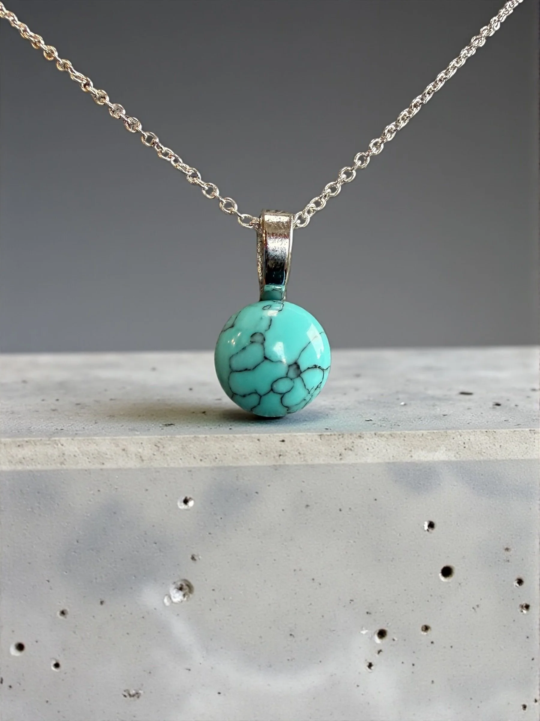 Turquoise Tranquility Pendant - Silver