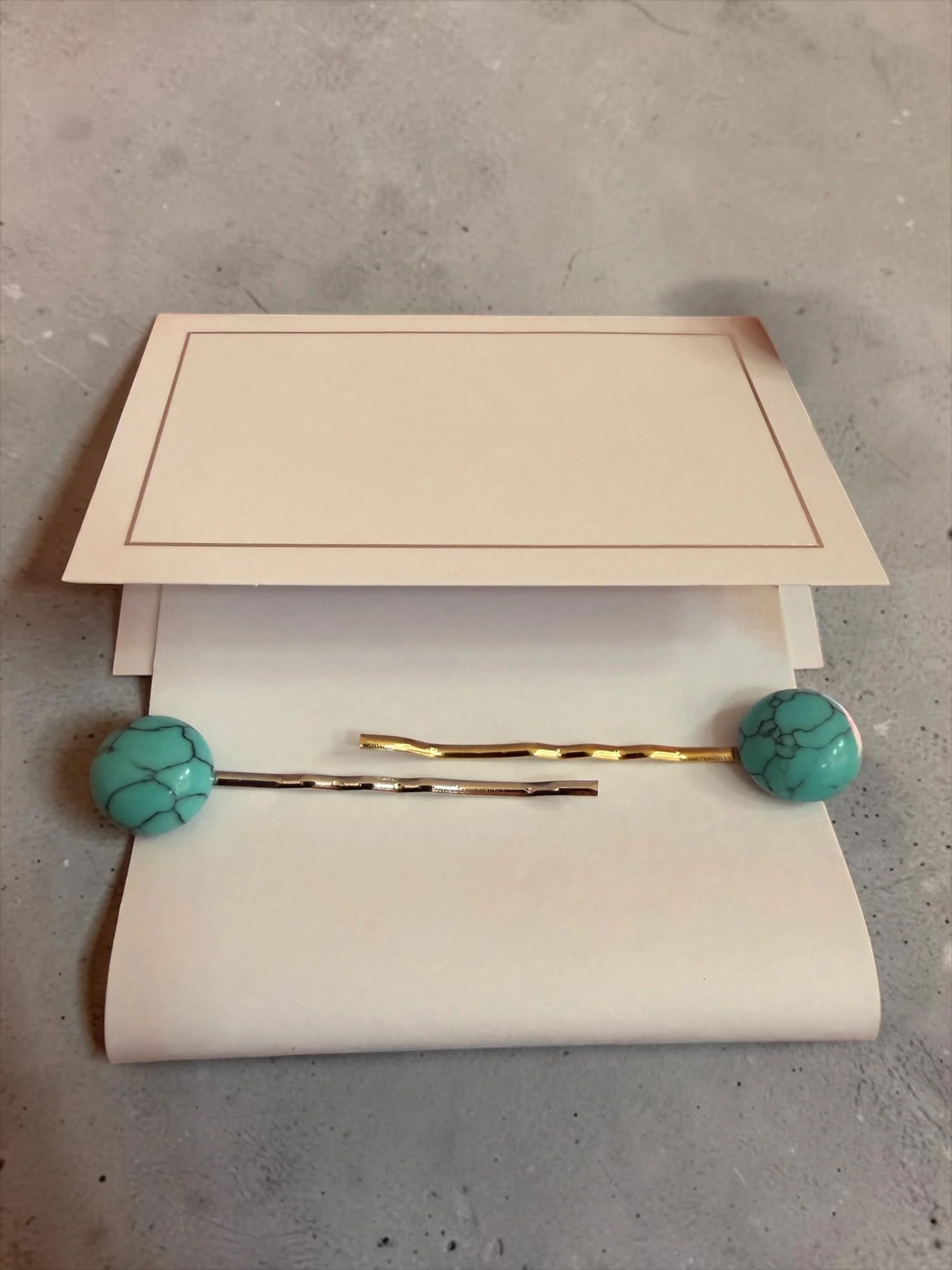 Turquoise Gold-Silver Deluxe Bobby Pin Duo (1).JPG