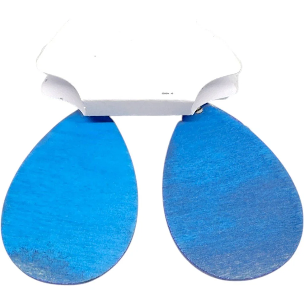 Bellbottom Blue Teardrop Earrings by Color Cult