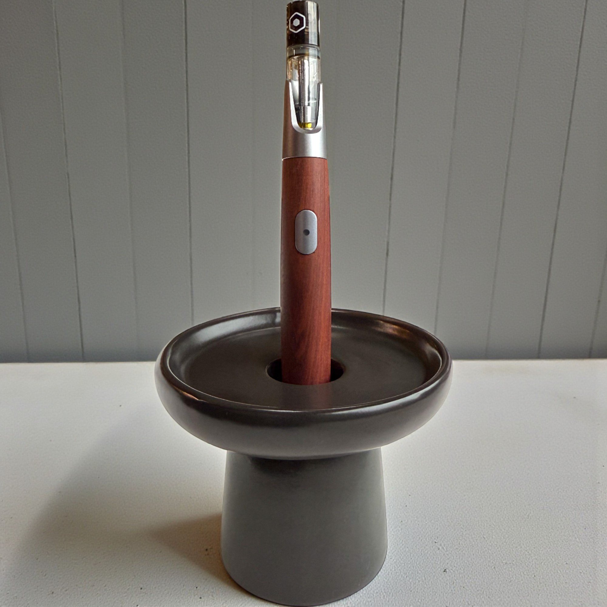 Espresso Pedestal Vape Pen Holder and Sandalwood Battery Set
