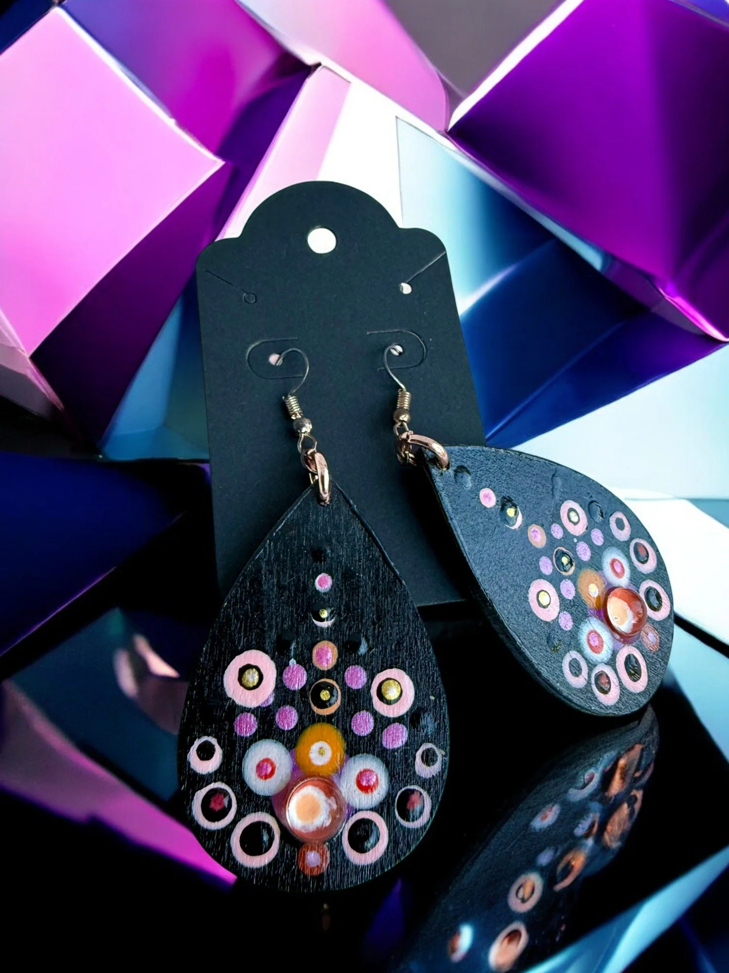 Mandala Teardrop Earrings by Color Cult