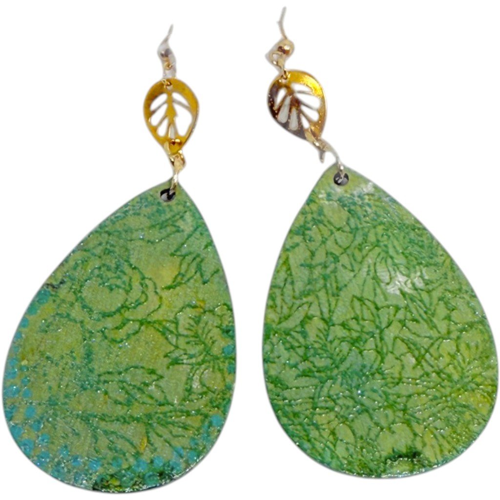 Leaf Teardrop Earrings by Color Cult
