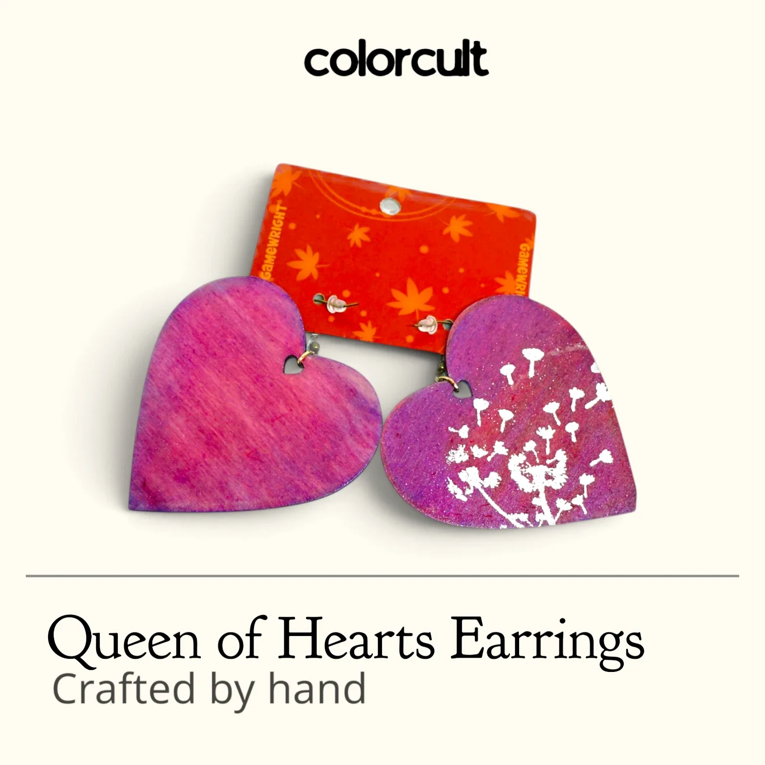 Queen of Hearts – Dandelion Embossed Earrings