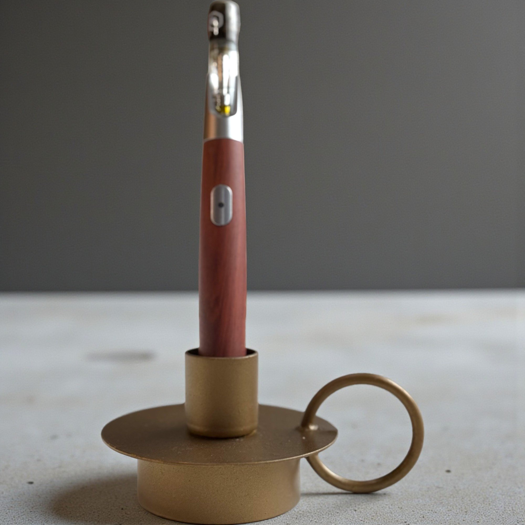 Sandalwood Vape Battery with Vintage Brass Holder