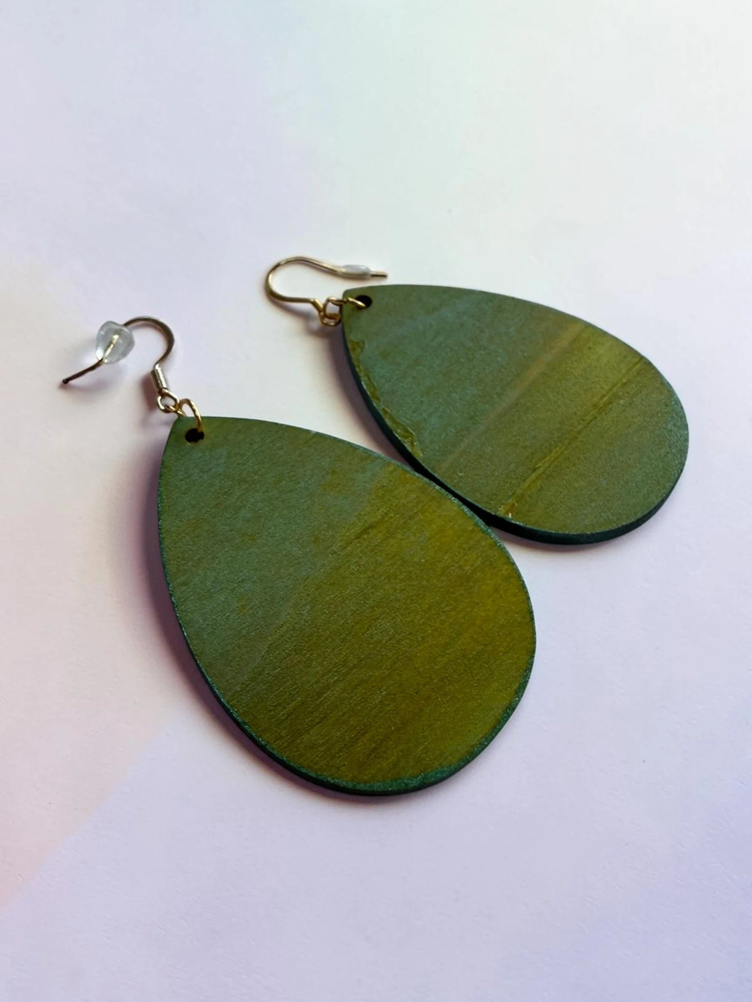 Pistachio Teardrop Earrings by Color Cult