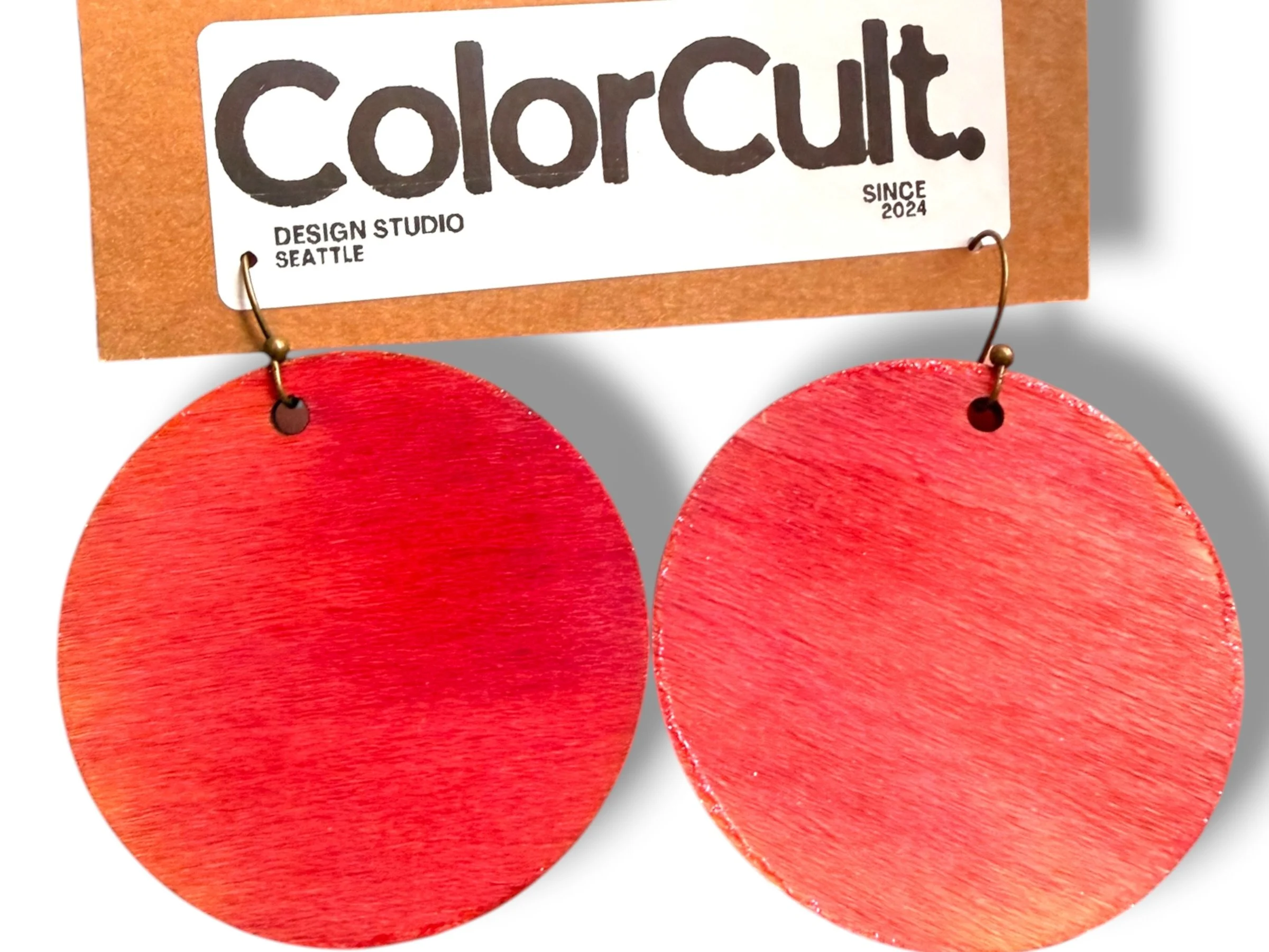 Earthy Red-Orange Earrings - 2-Inch Earrings