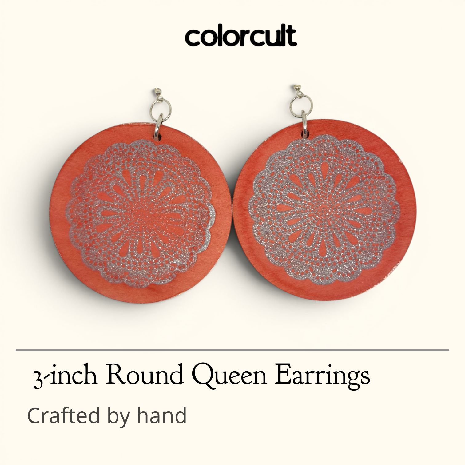 Peachy Mandala Queen Earrings.png