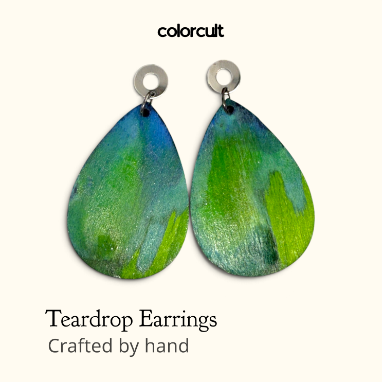 Silver Seahawk Teardrop Earrings