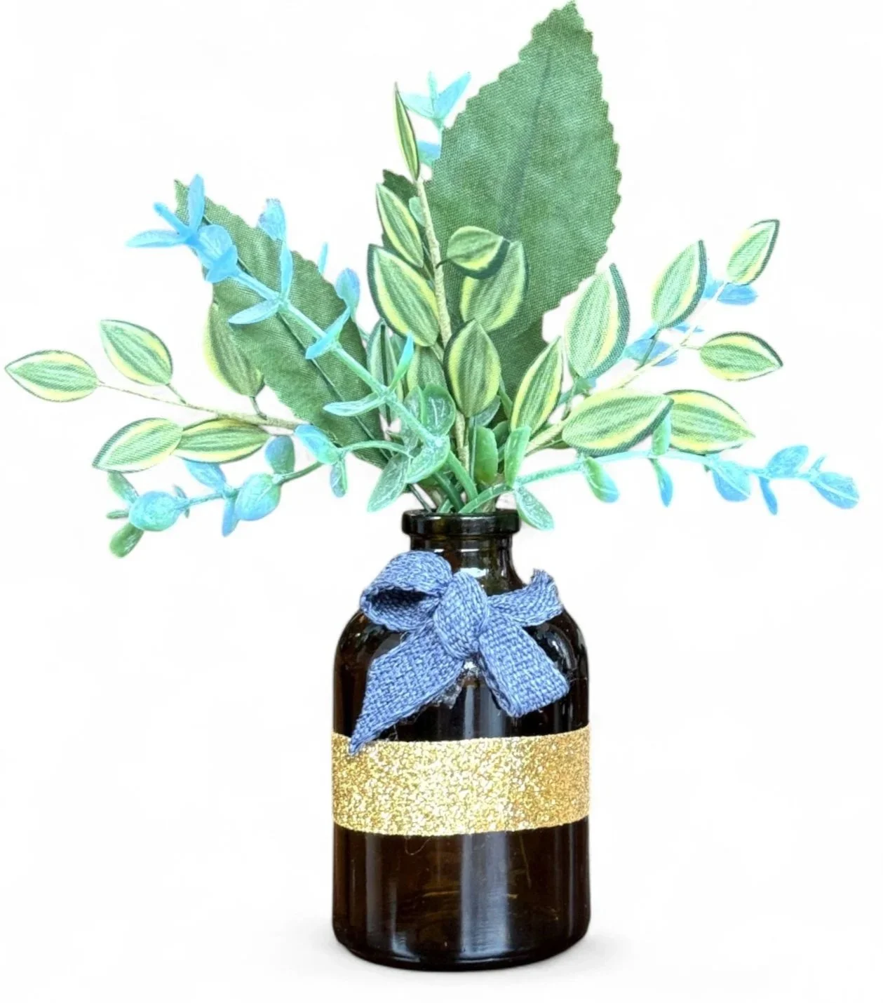 Deluxe Filled Apothecary Bottle Denim Bow