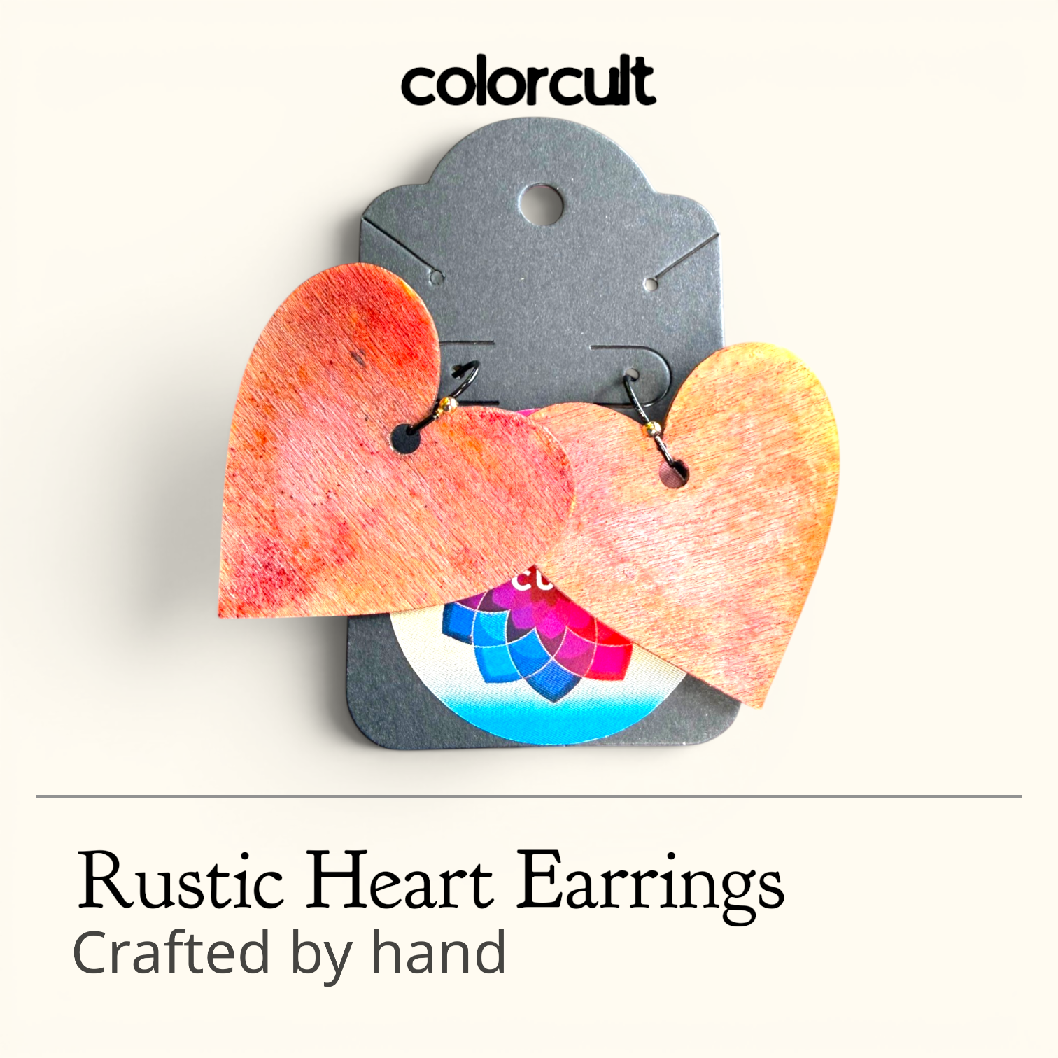 Warm Rustic Heart Earrings