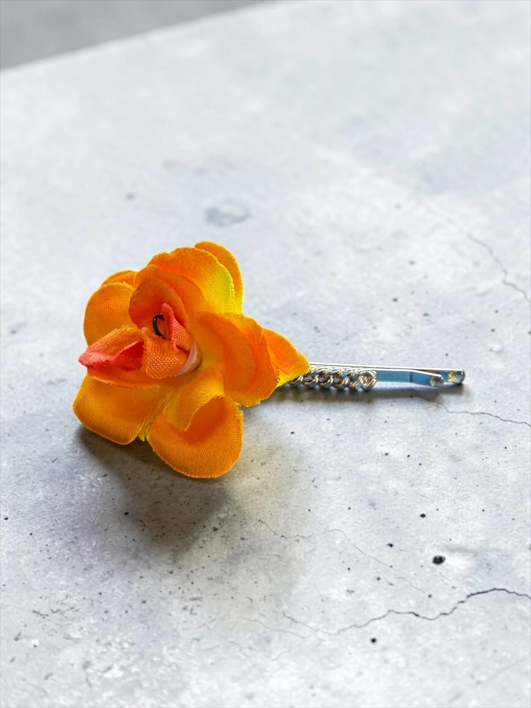 Vibrant Orange Blossom Hair Clip