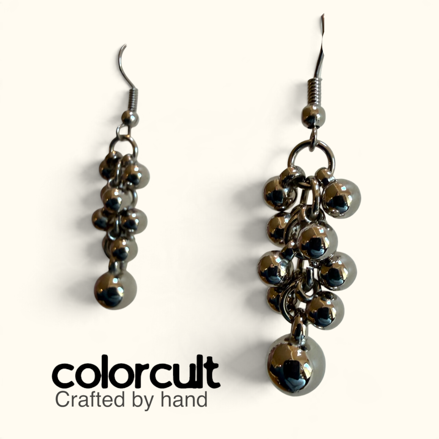 Polished Gunmetal Cluster Drop Earrings (5).PNG