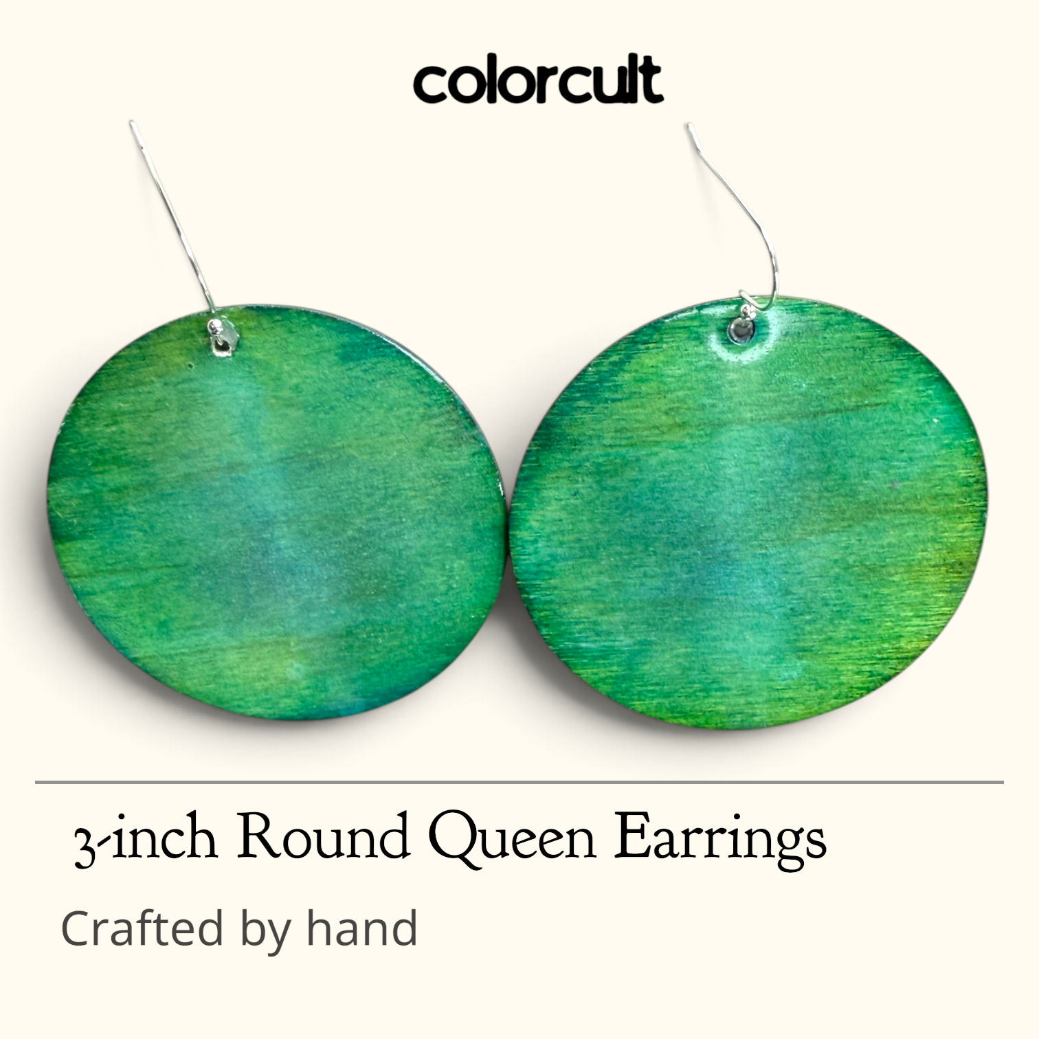 Green Blue Glow Queen Round Earrings