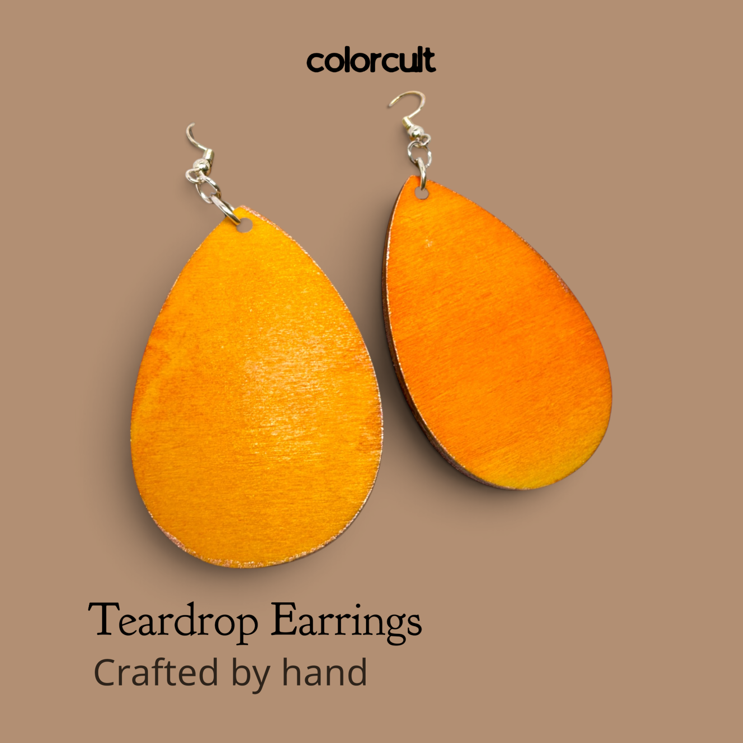 Tangerine Teardrop Earrings by Color Cult