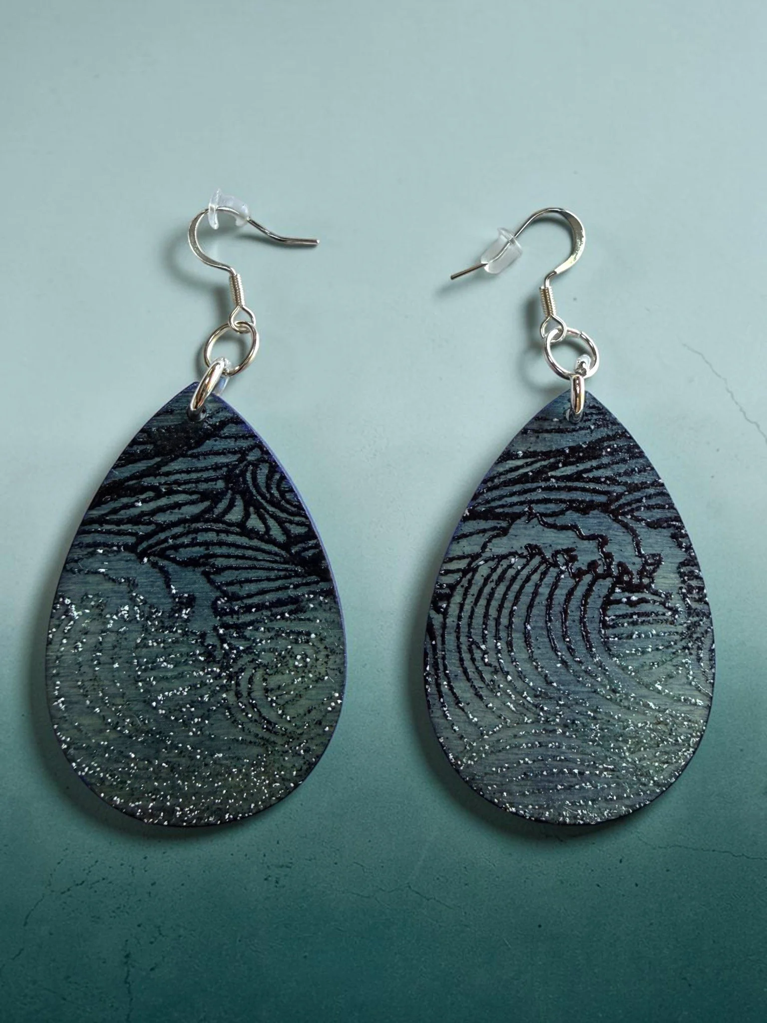 Japanese Seas Teardrop Earrings by Color Cult