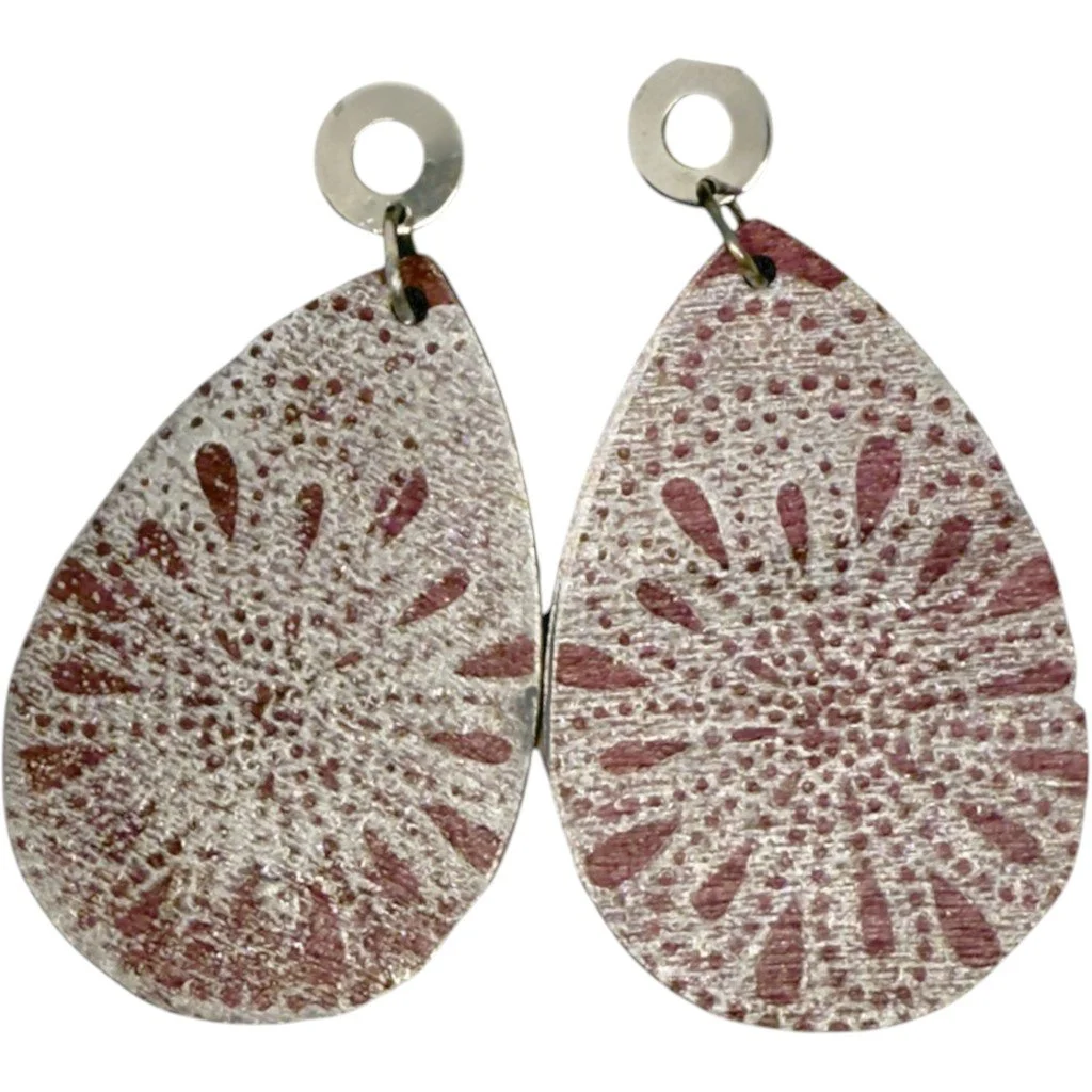 Mauve Motorcycle teardrop earrings by Color Cult