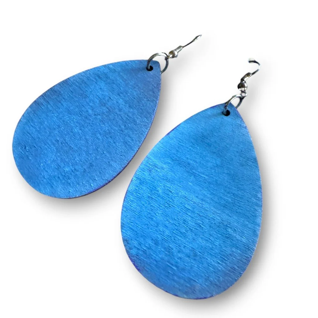 Bellbottom Blue Teardrop Earrings by Color Cult