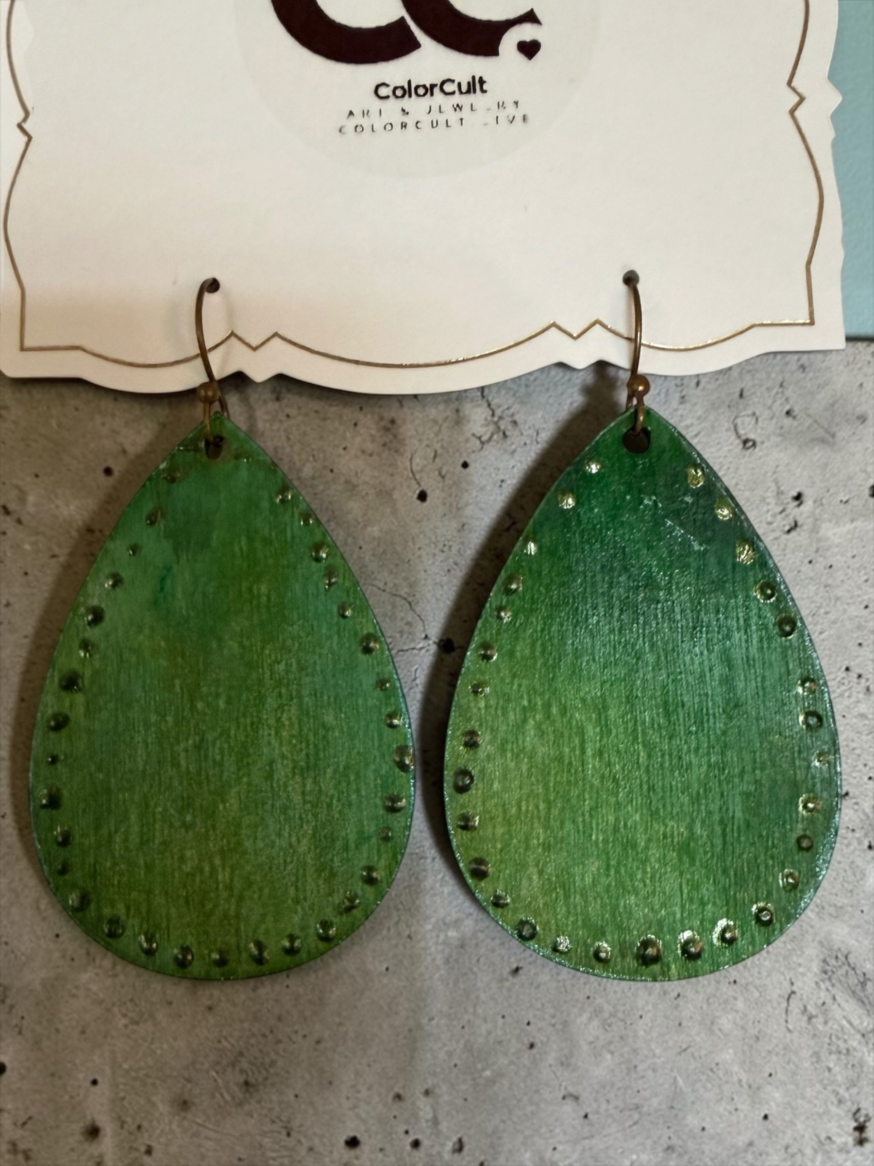 Grass Teardrop Earrings by Color Cult