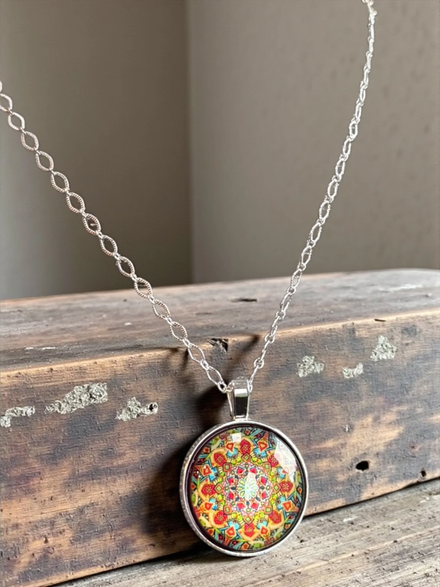 1-inch Mandala Pendant Necklace #2