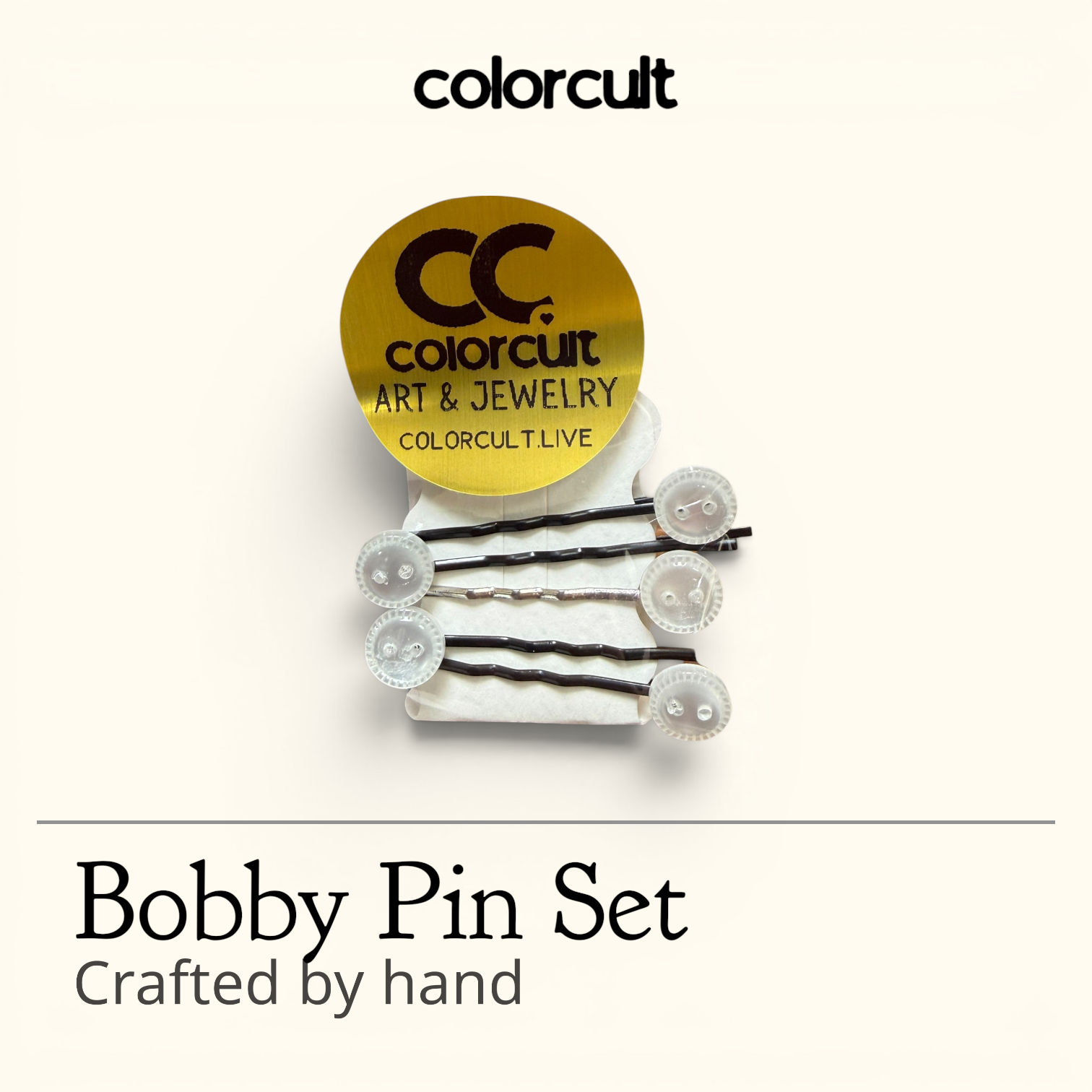 Pearl White Button Bobby Pin Set
