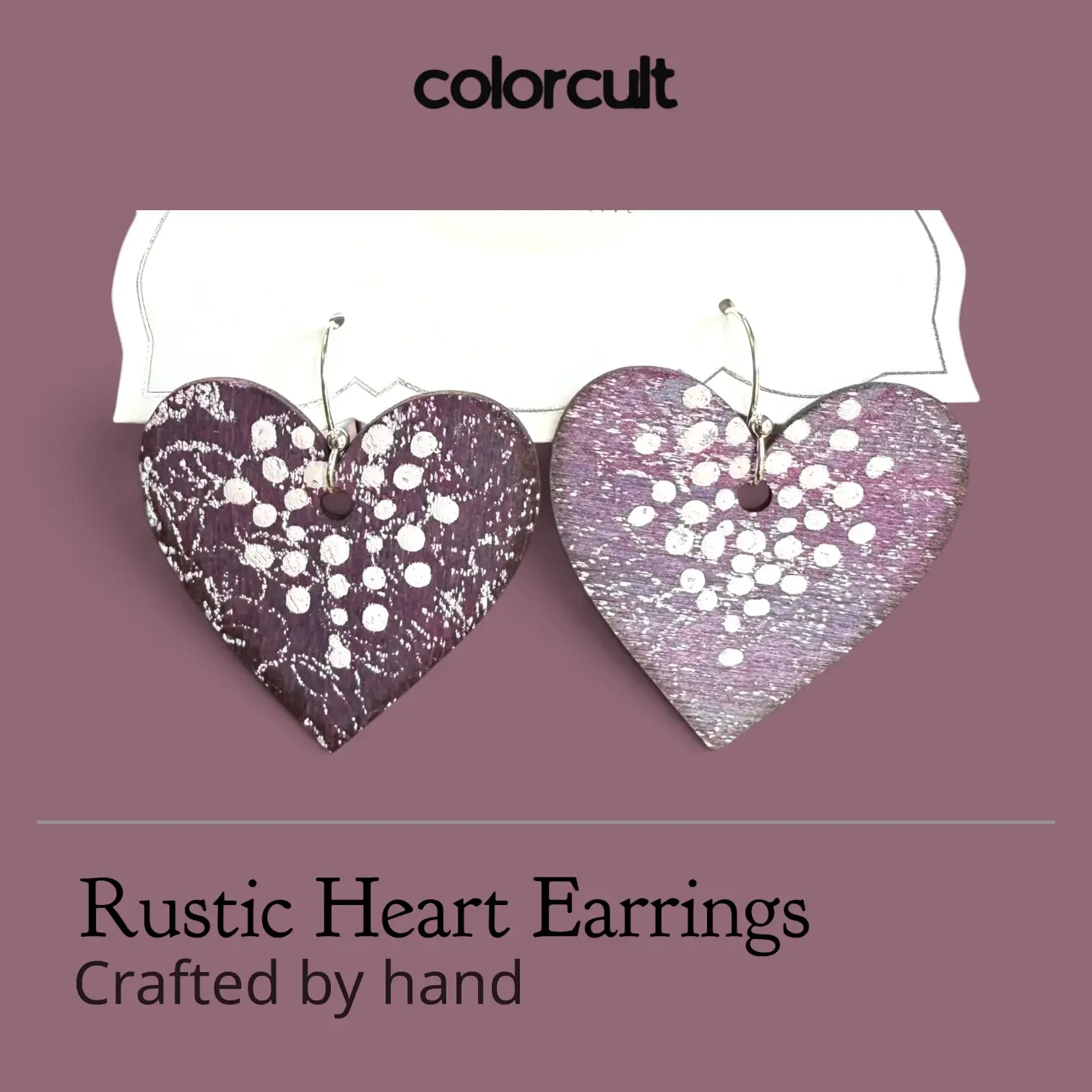 Grace Rustic Heart Earrings