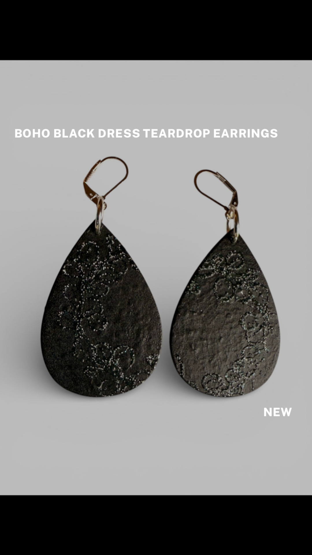 Boho Black Dress Teardrop Earrings by Color Cult