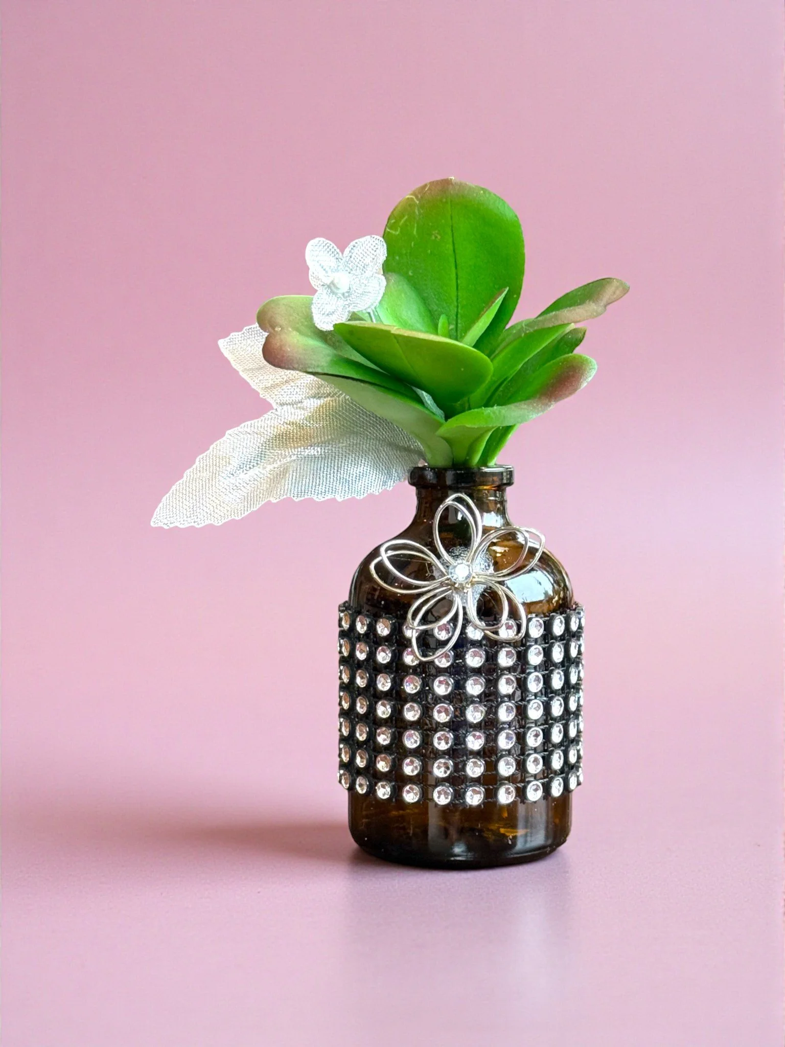 Deluxe Filled Apothecary Bottle: Silverleaf Succulent