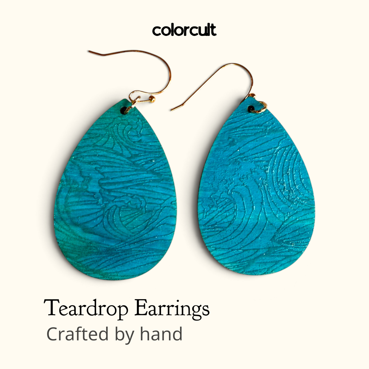 Embossed Teardrop Glow Earrings