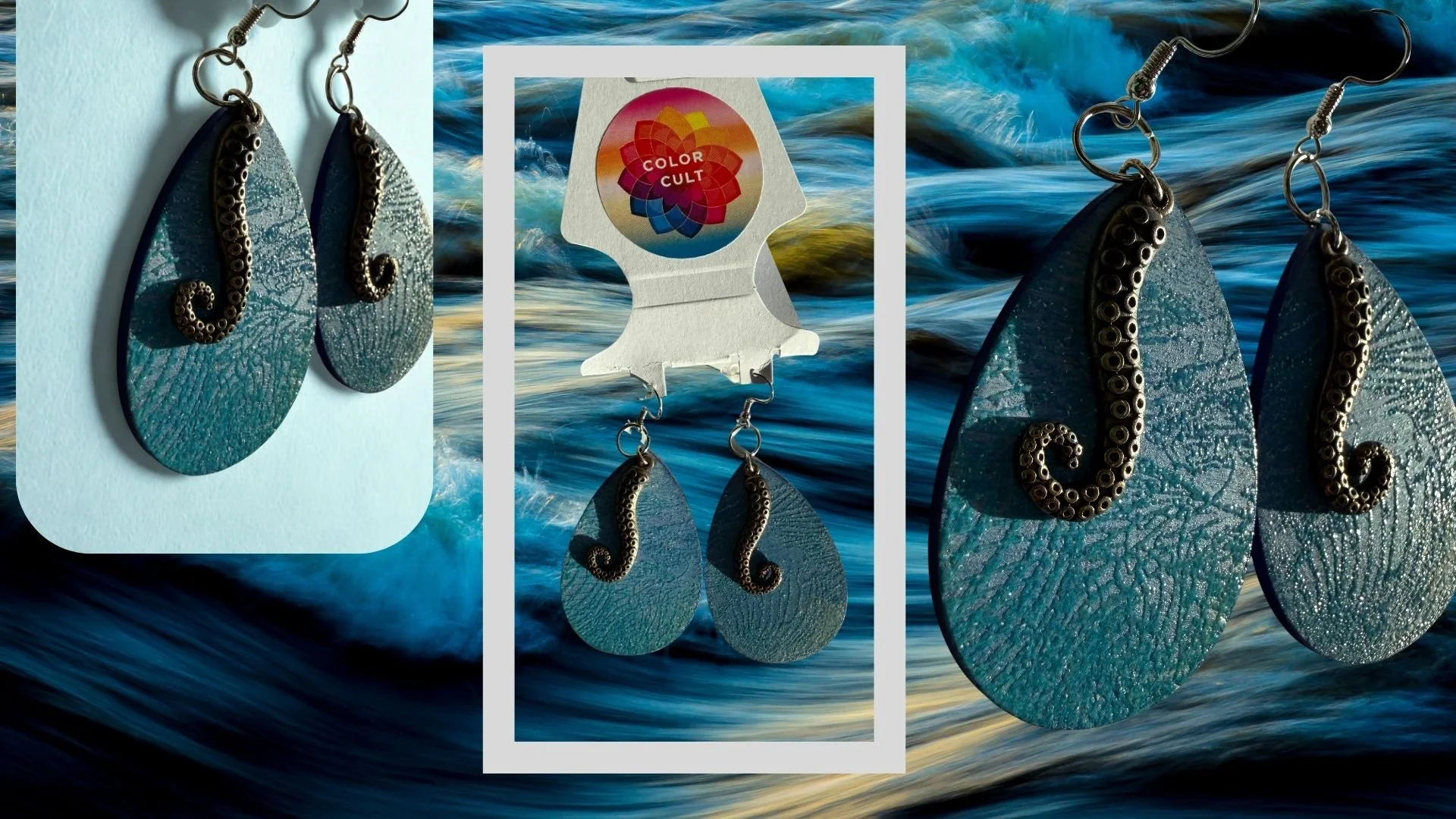 Oceanic Dream Hand-Painted Earrings by Color Cult