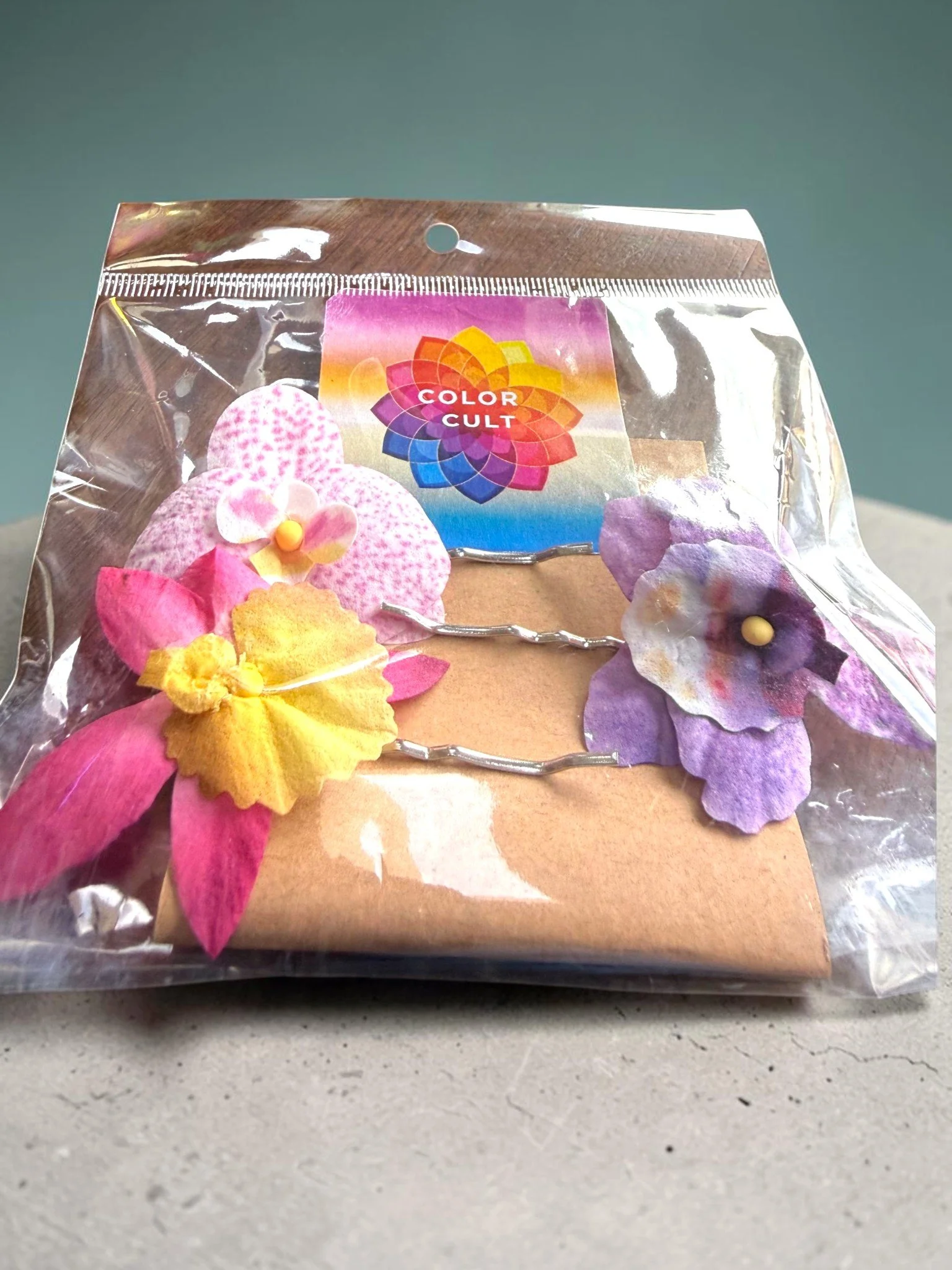 Fabric Floral Bobby Pin Set - Orchids 2.0