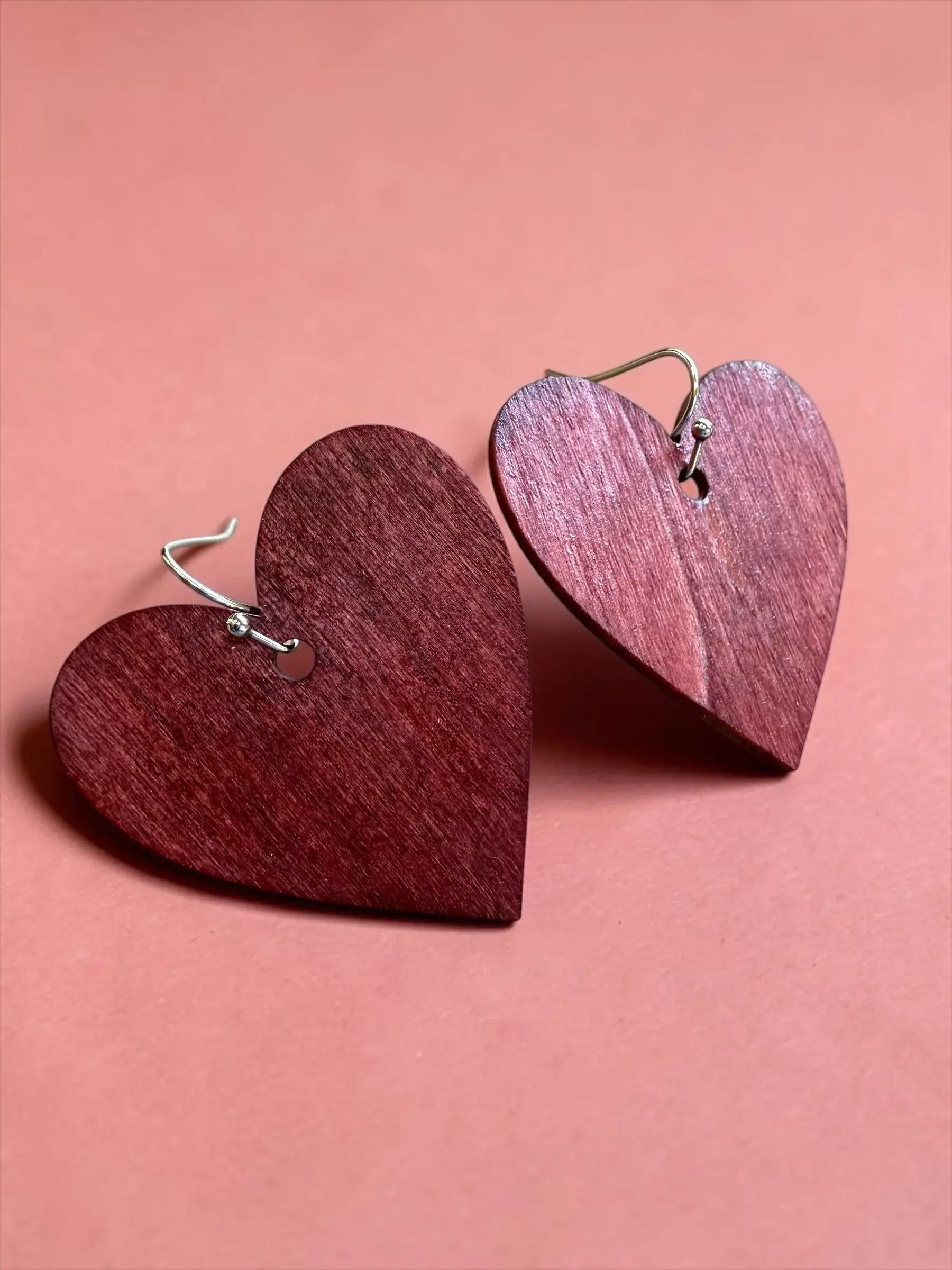 Color Cult Earthy Red Rustic Heart Earrings (9).webp