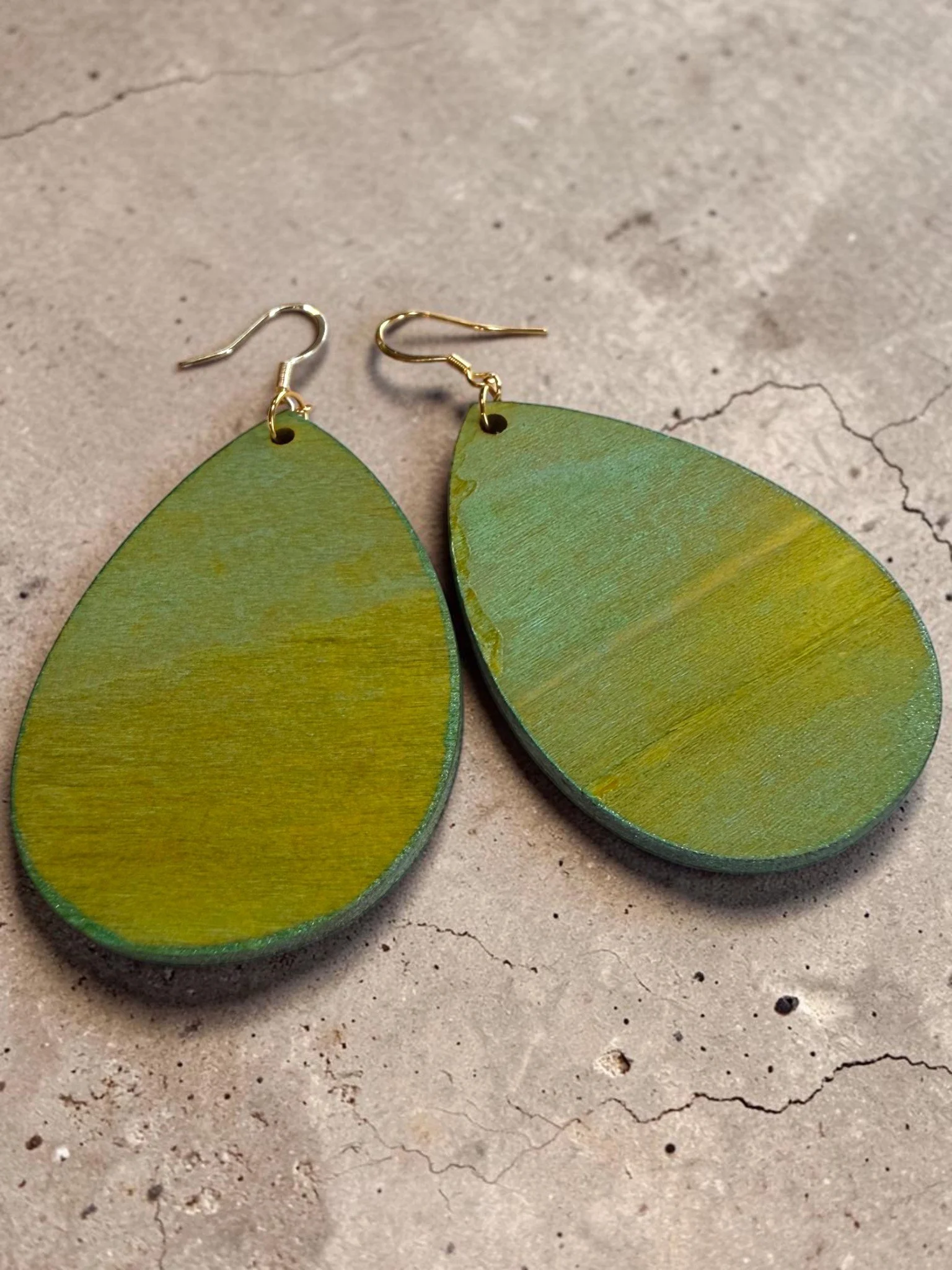 Pistachio Teardrop Earrings by Color Cult
