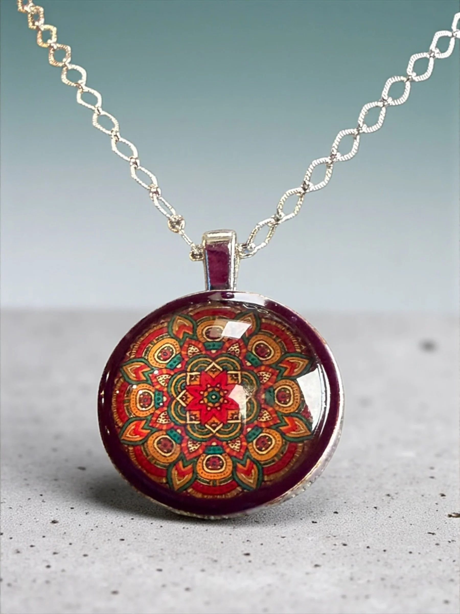 1-inch Mandala Pendant Necklace #1